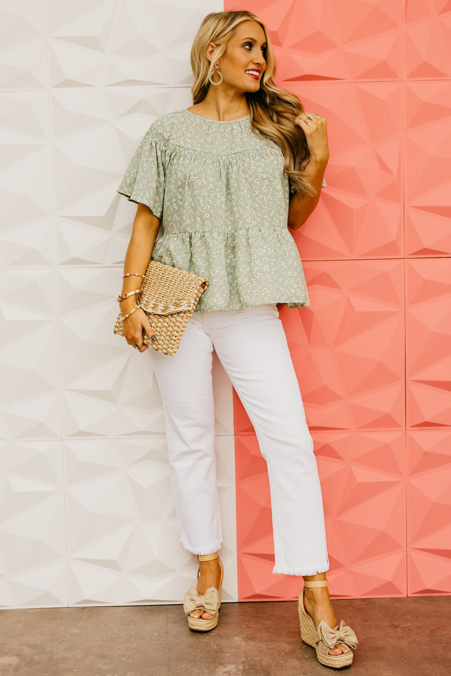 The Donovan Ditsy Floral Tiered Blouse