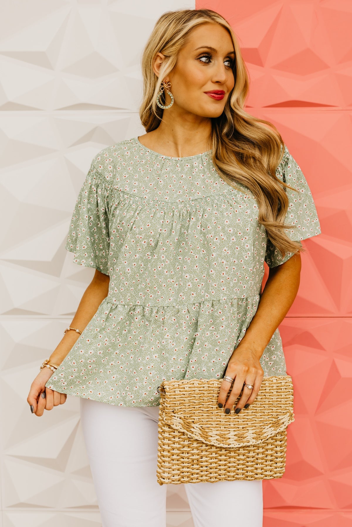 The Donovan Ditsy Floral Tiered Blouse