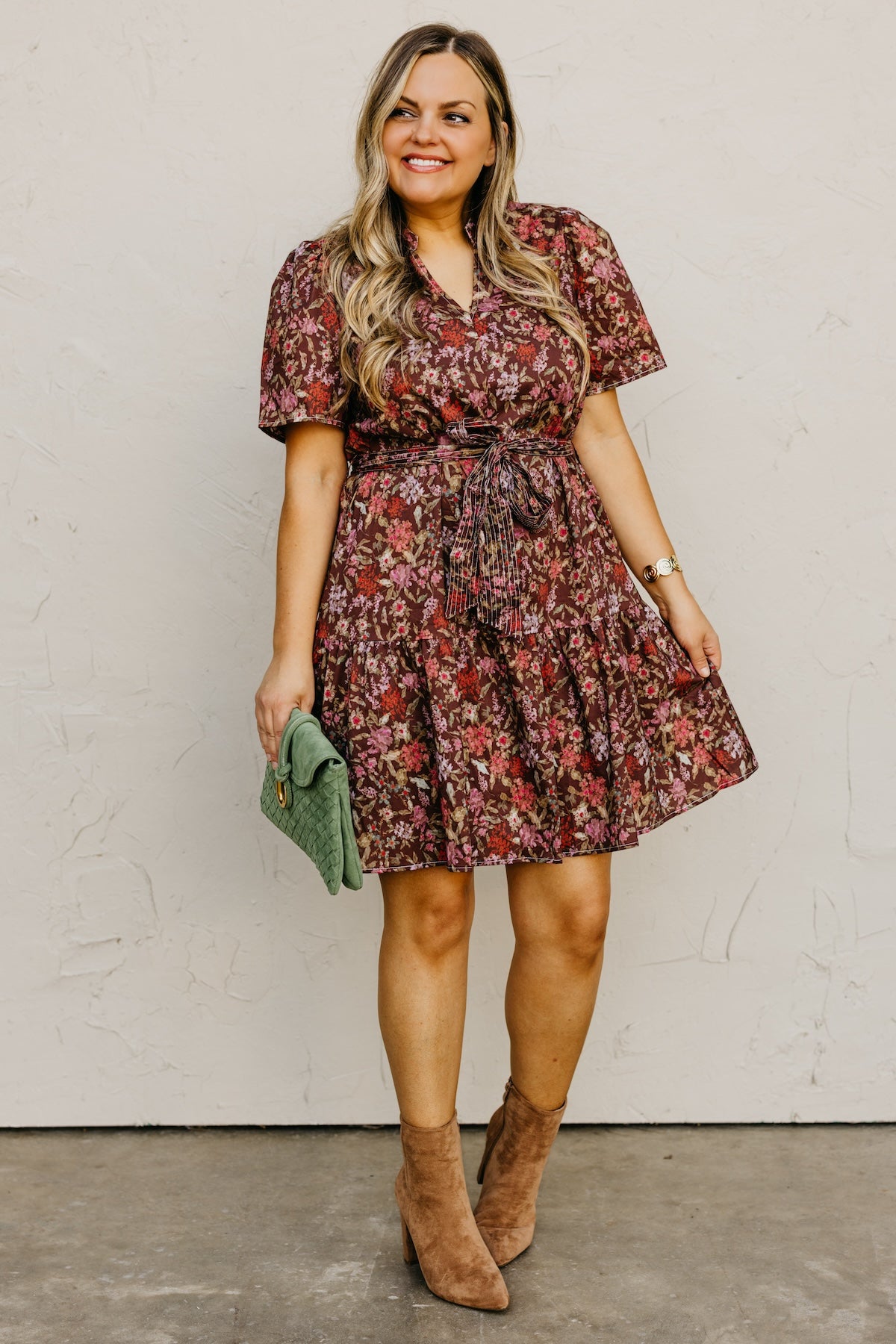 The Keaton Floral Tie Waist Mini Dress