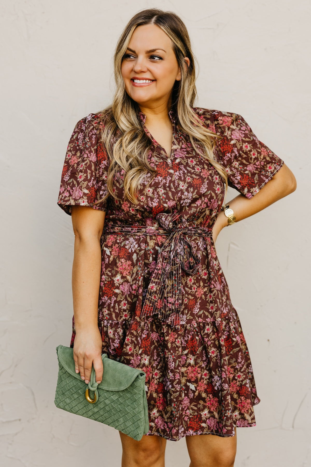 The Keaton Floral Tie Waist Mini Dress