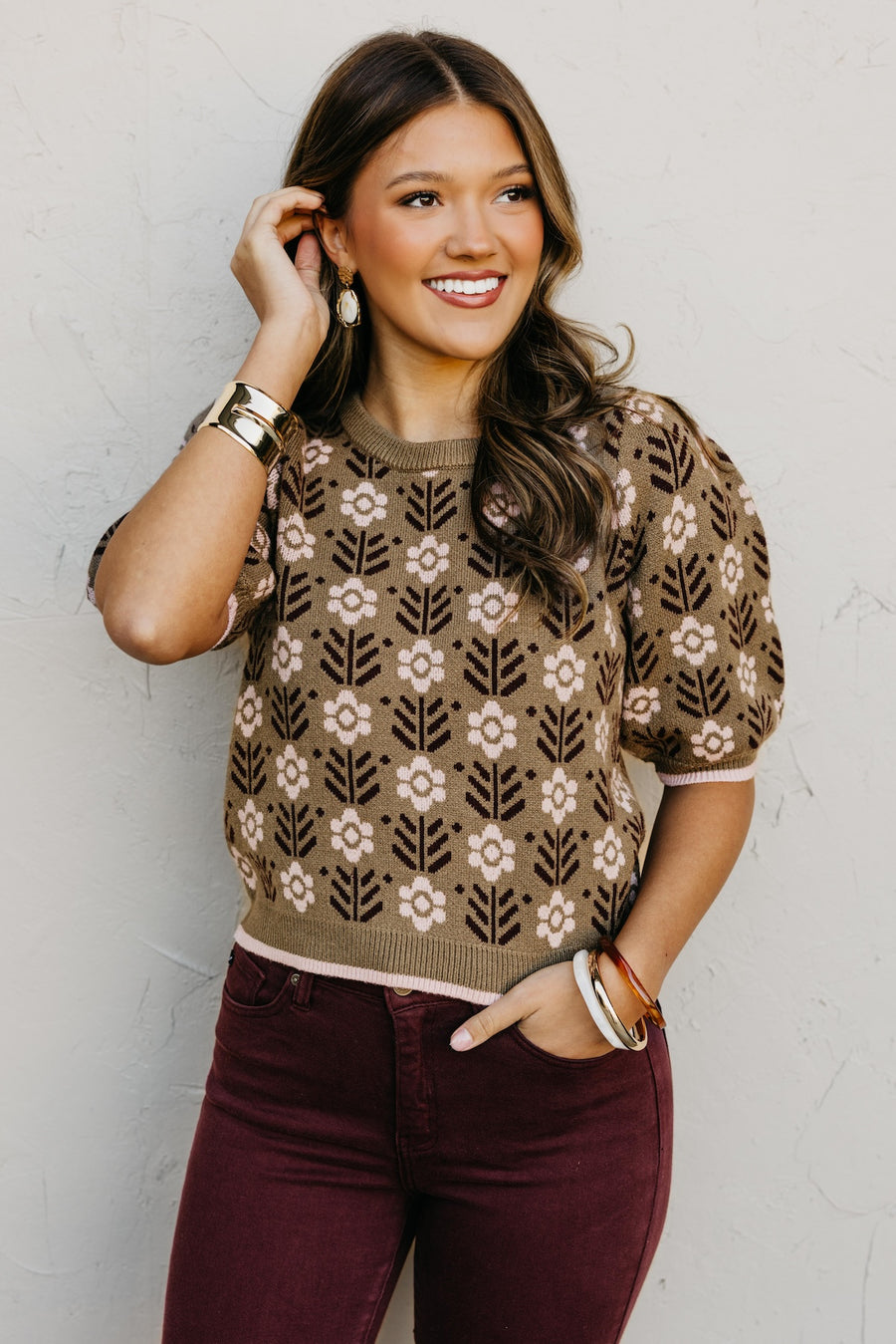 The Chris Floral Sleeve Sweater