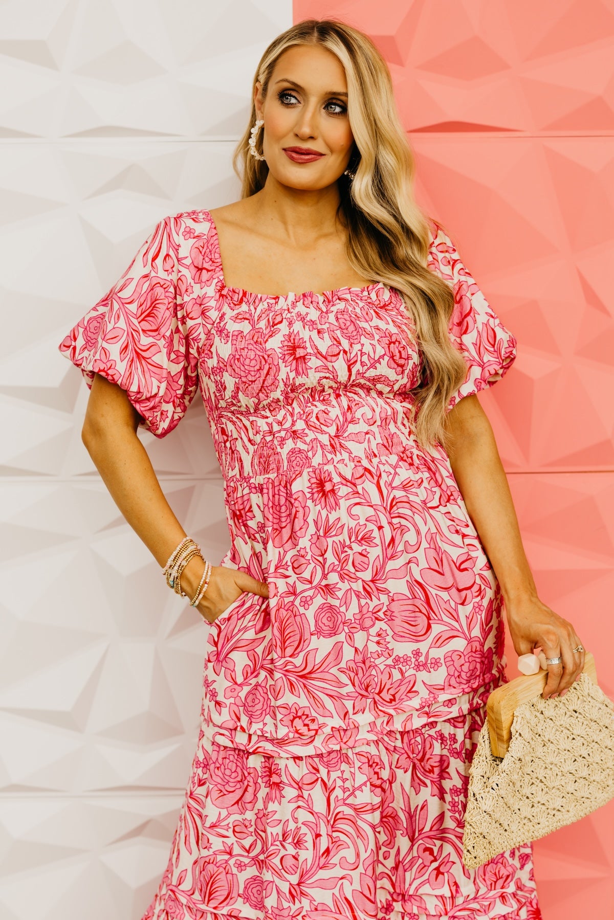 The Veronica Puff Sleeve Floral Maxi Dress