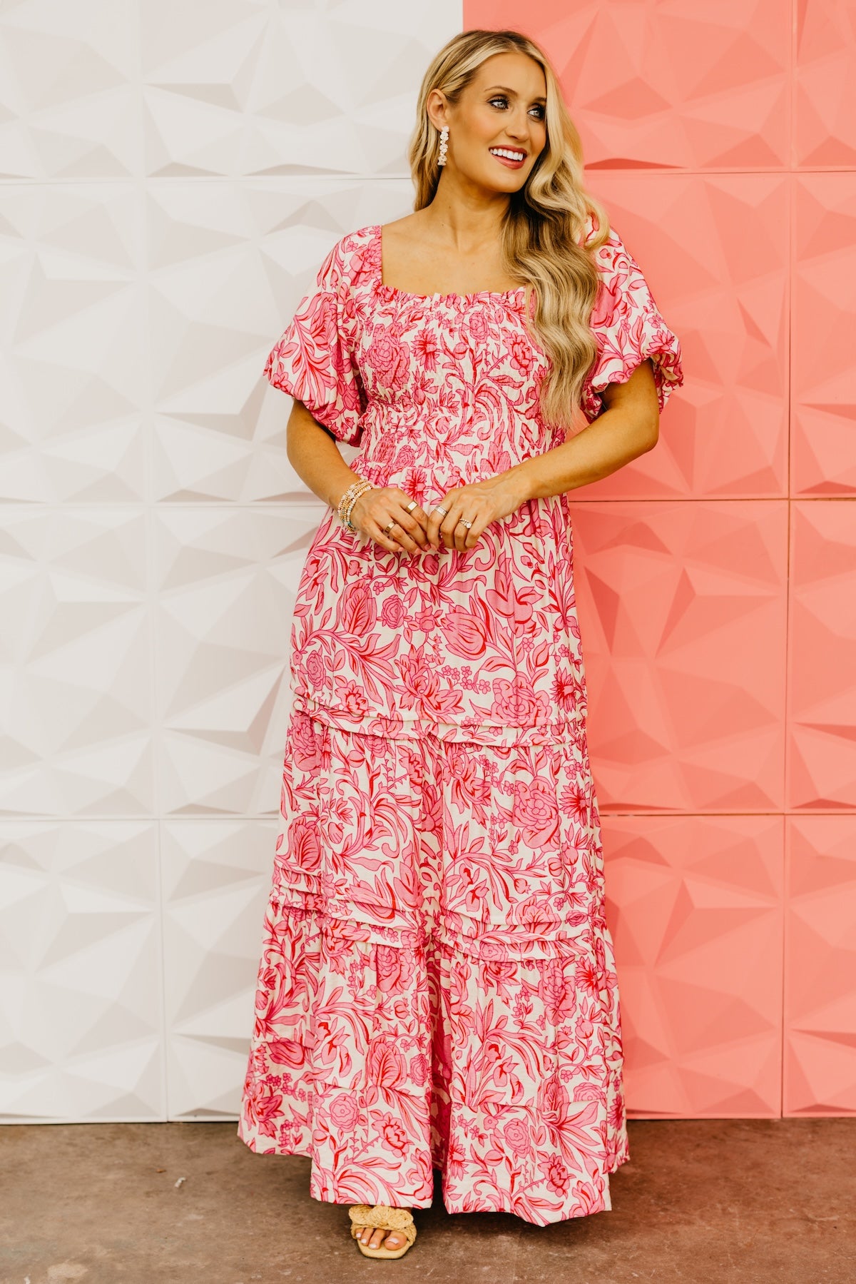 The Veronica Puff Sleeve Floral Maxi Dress