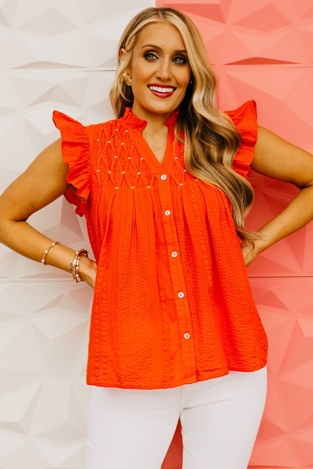 The Norah Embroidered Button Down Shirt