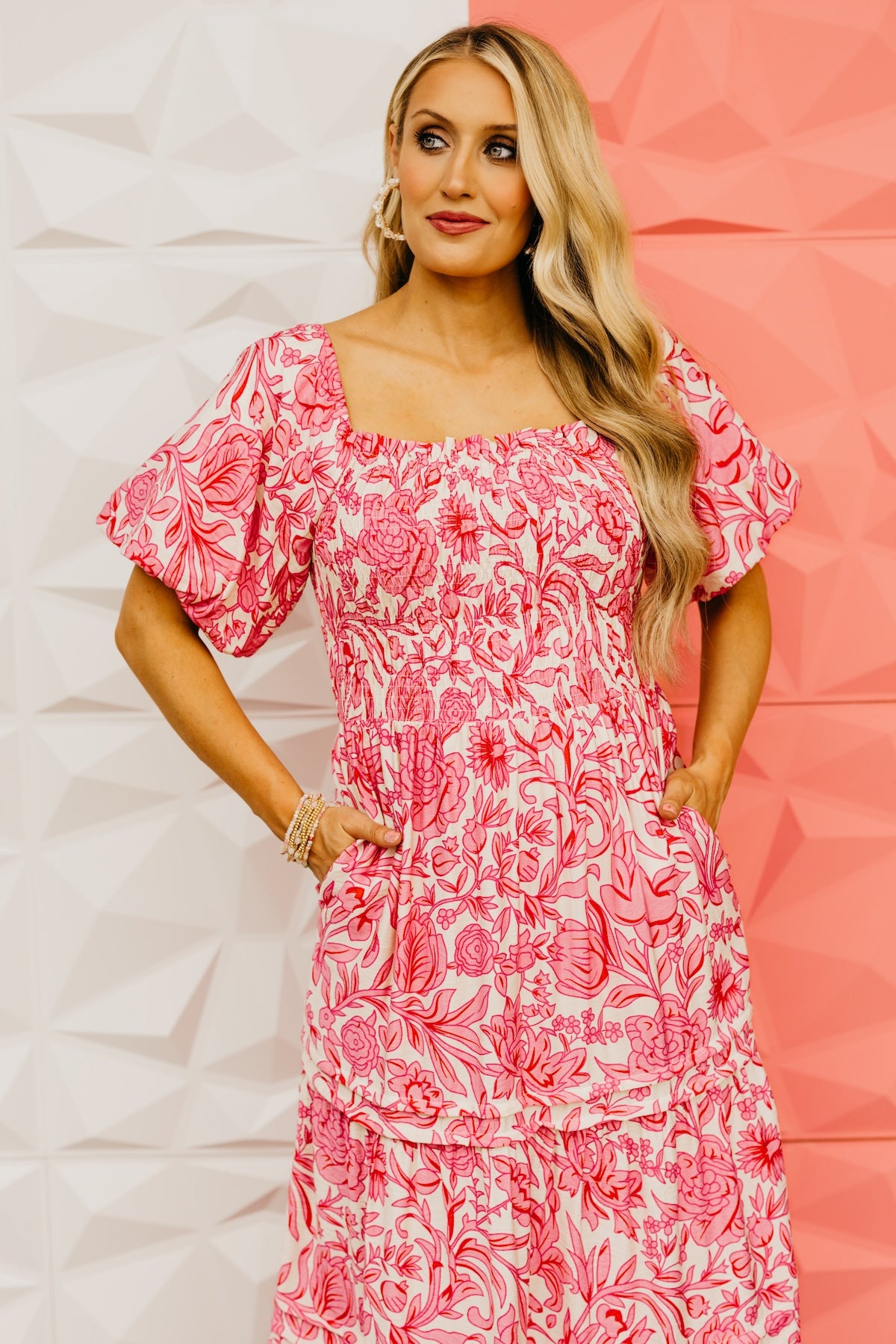 The Veronica Puff Sleeve Floral Maxi Dress