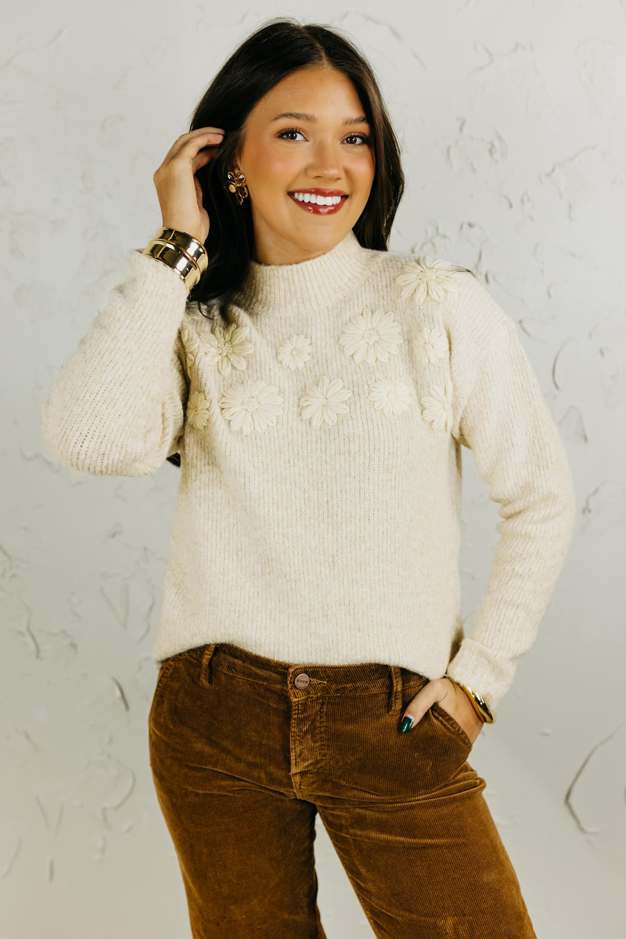 The Amira Floral Embroidered Sweater