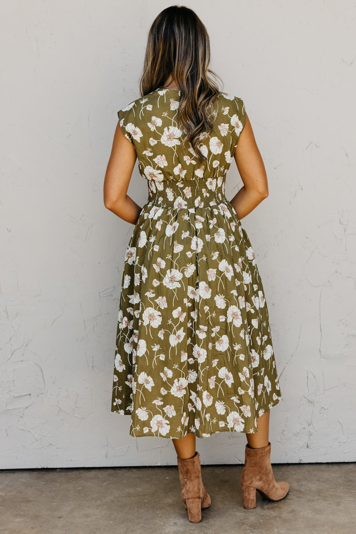 The Libbie Floral Zip Front Midi Dress