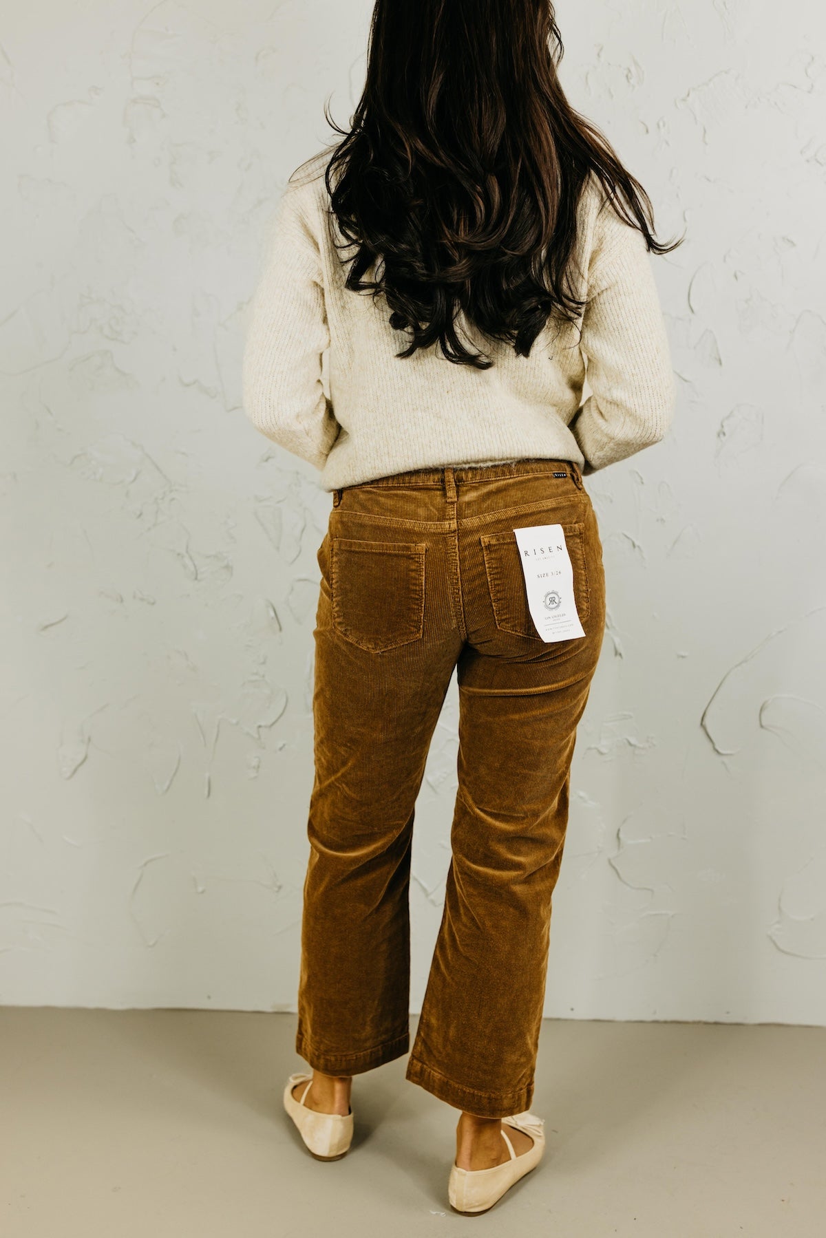 Risen Denim | Tummy Control Mid Rise Ankle Straight Corduroy Pant