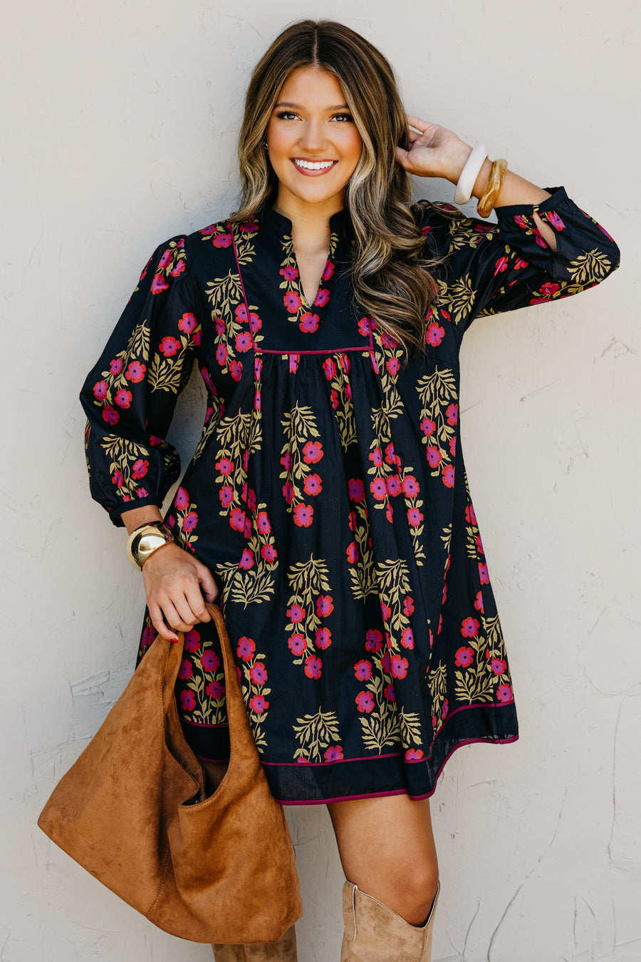 The Luna Floral Babydoll Mini Dress