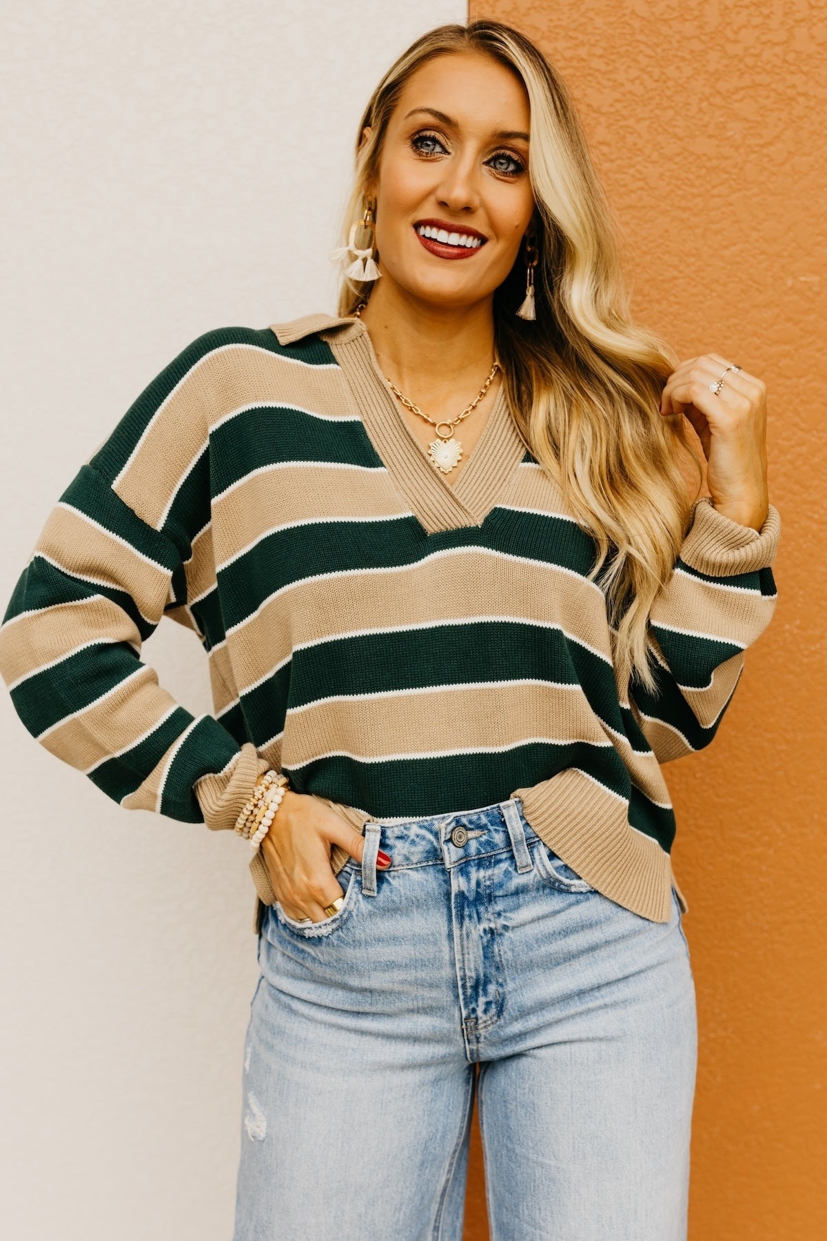 The Koa Striped Polo Sweater