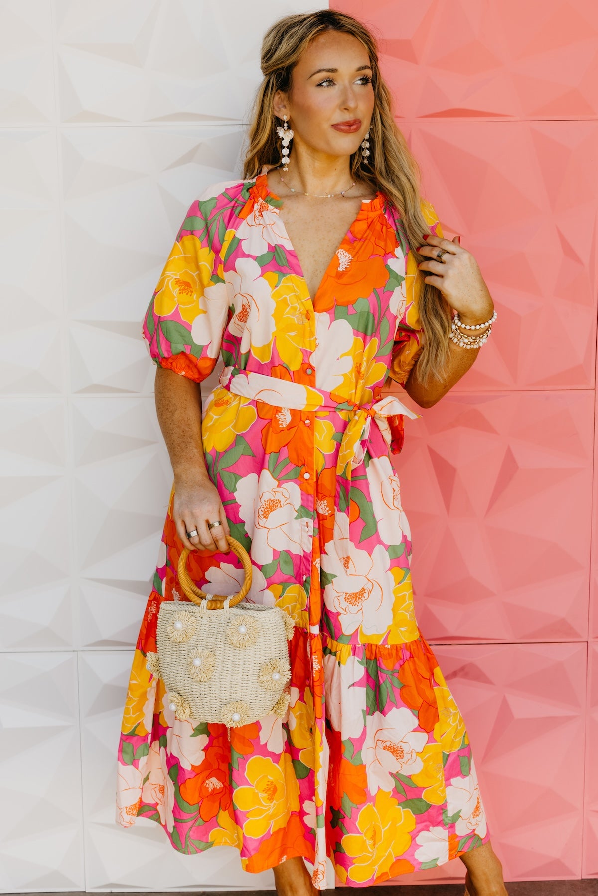 The Lilian Floral Tiered Midi Dress