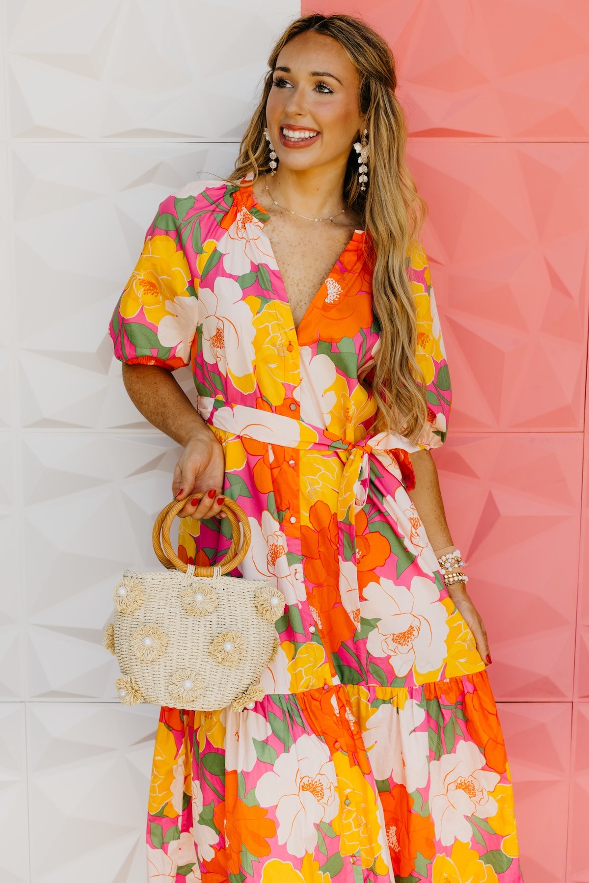 The Lilian Floral Tiered Midi Dress