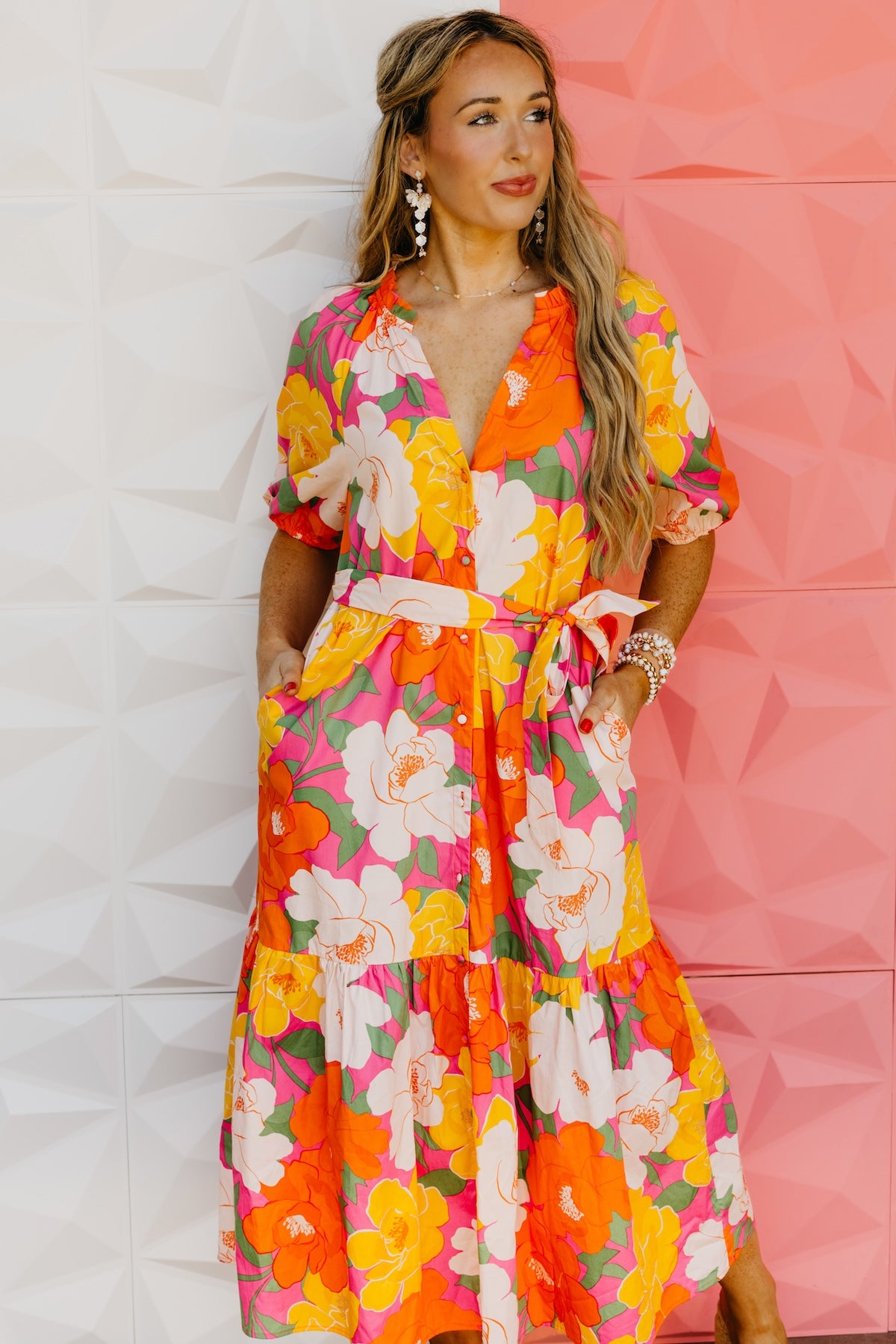 The Lilian Floral Tiered Midi Dress