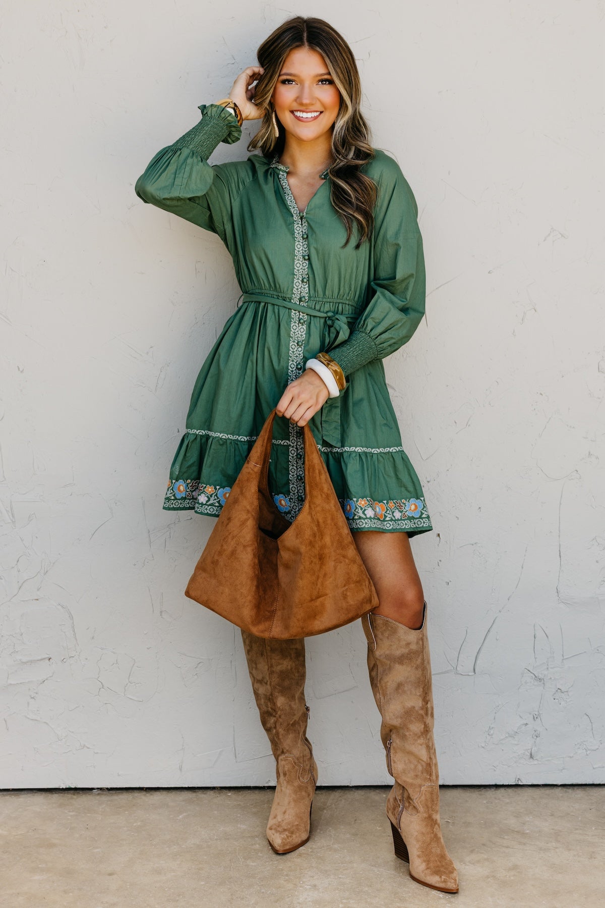 The Rema Embroidered Mini Dress