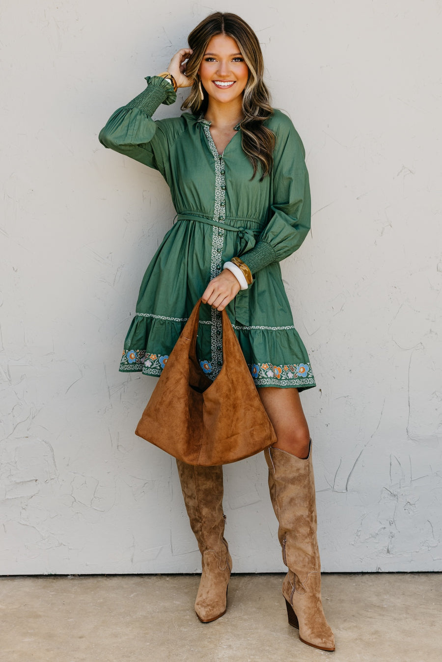 The Rema Embroidered Mini Dress