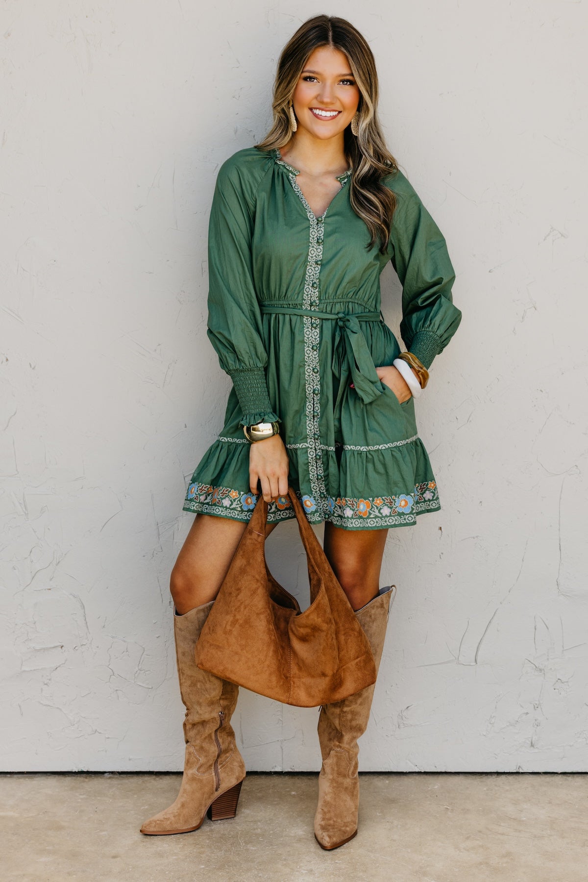 The Rema Embroidered Mini Dress