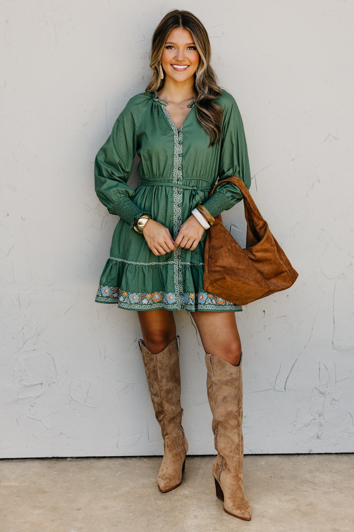 The Rema Embroidered Mini Dress