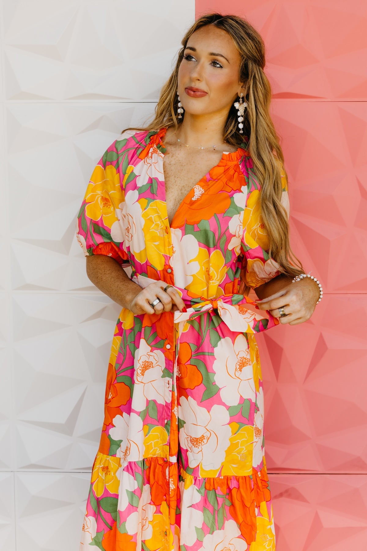 The Lilian Floral Tiered Midi Dress