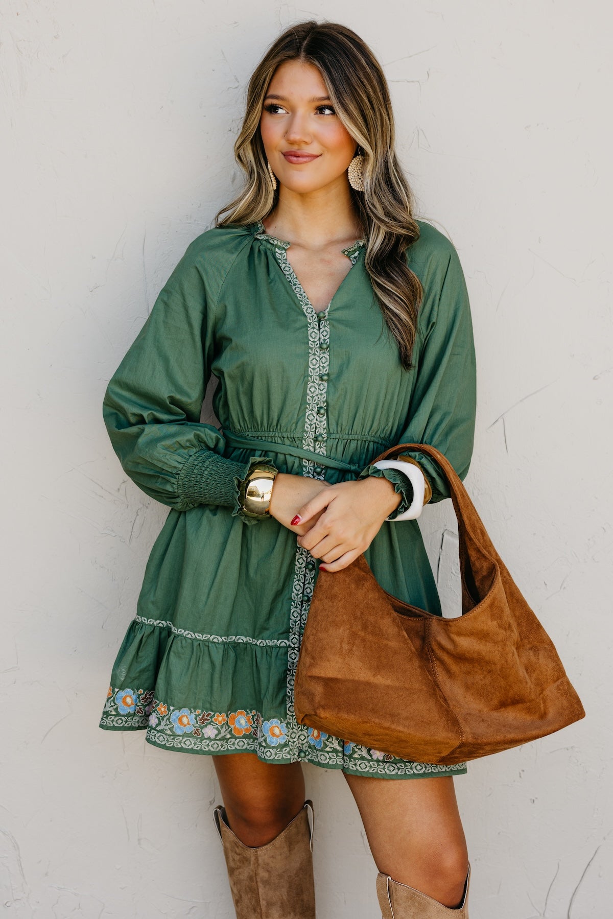 The Rema Embroidered Mini Dress
