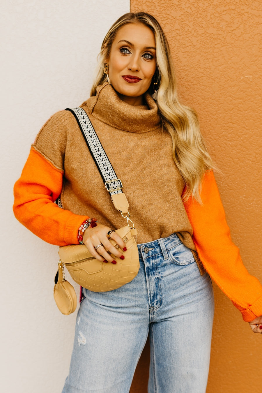 The Adilynn Color Block Cowlneck Sweater