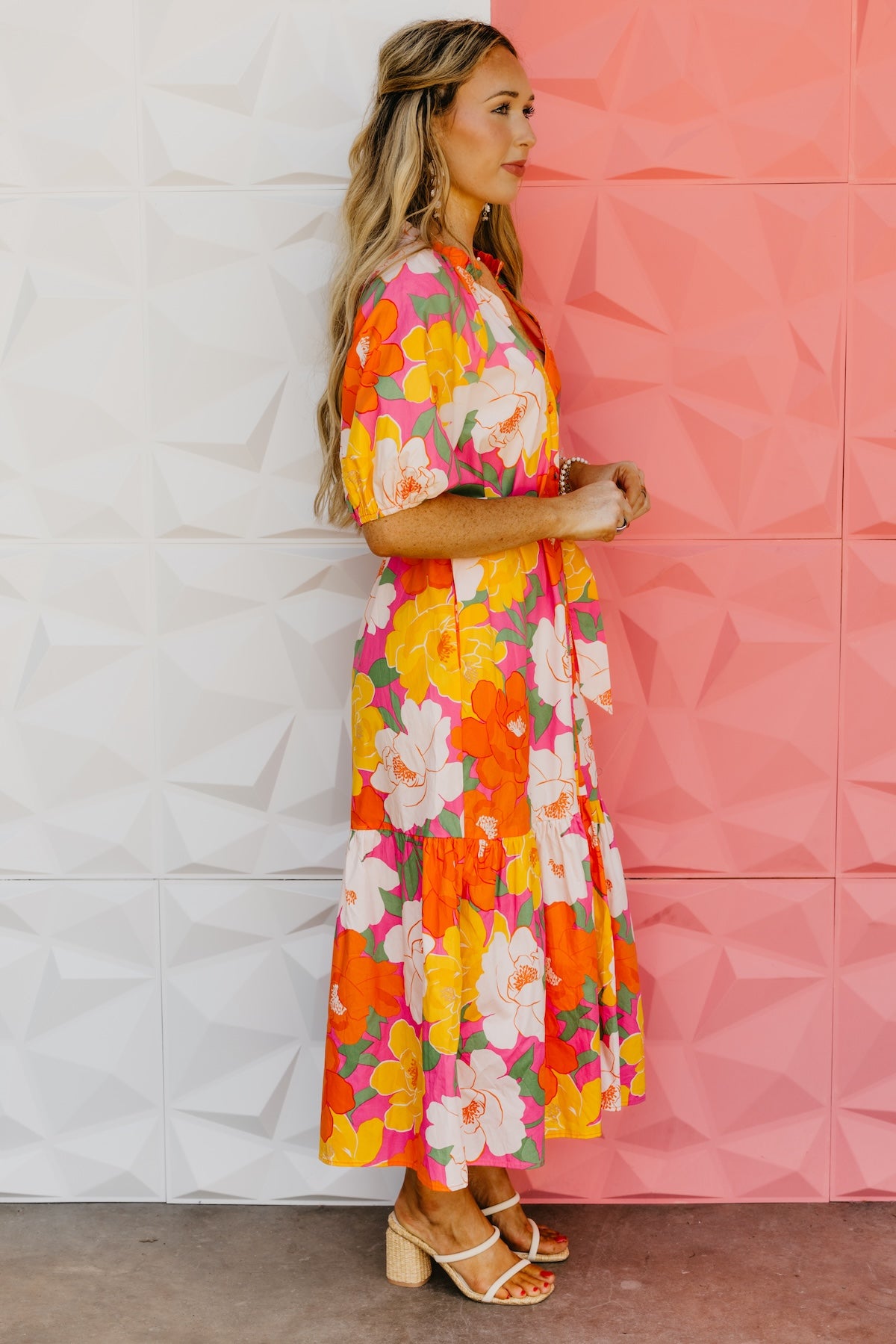 The Lilian Floral Tiered Midi Dress