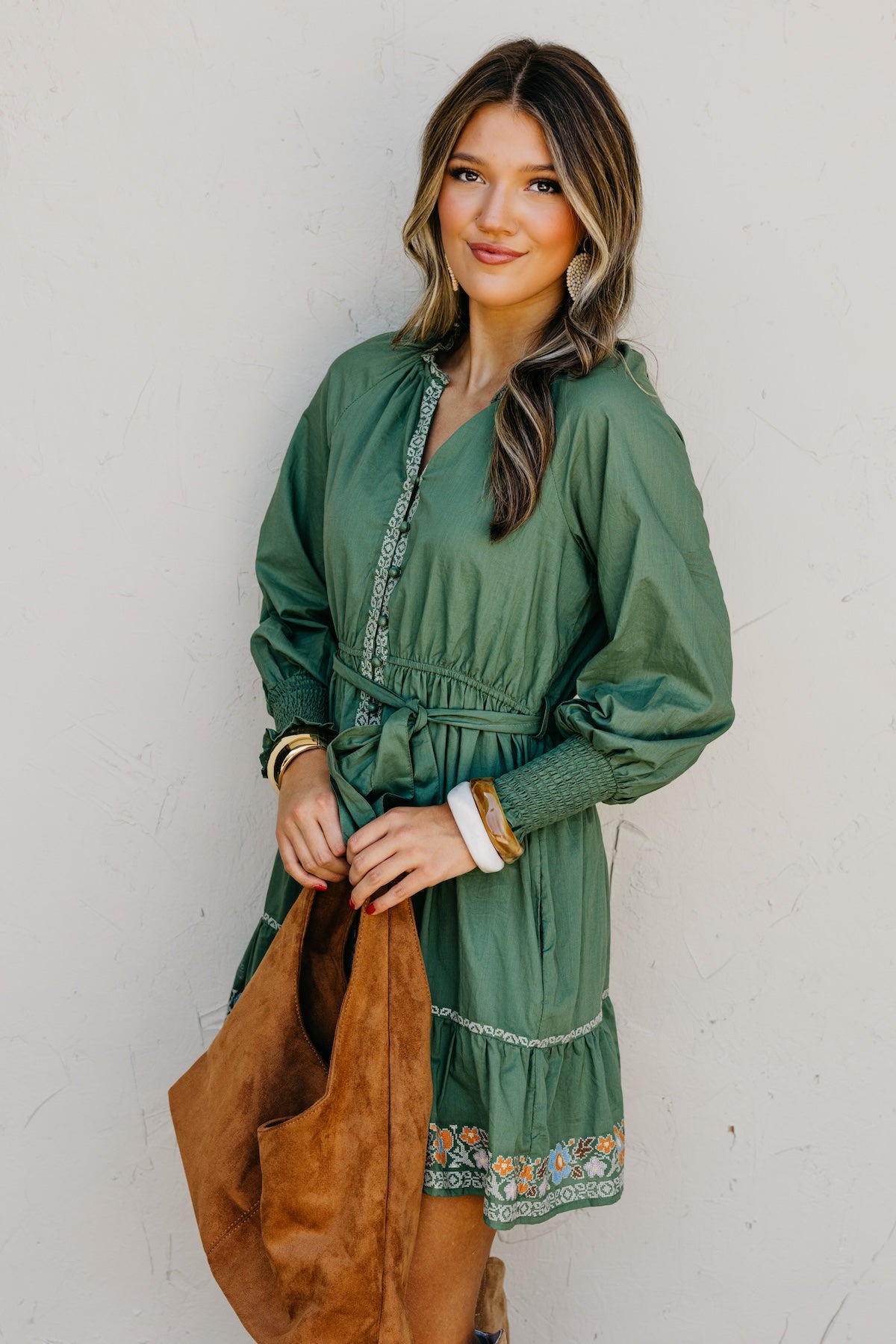 The Rema Embroidered Mini Dress