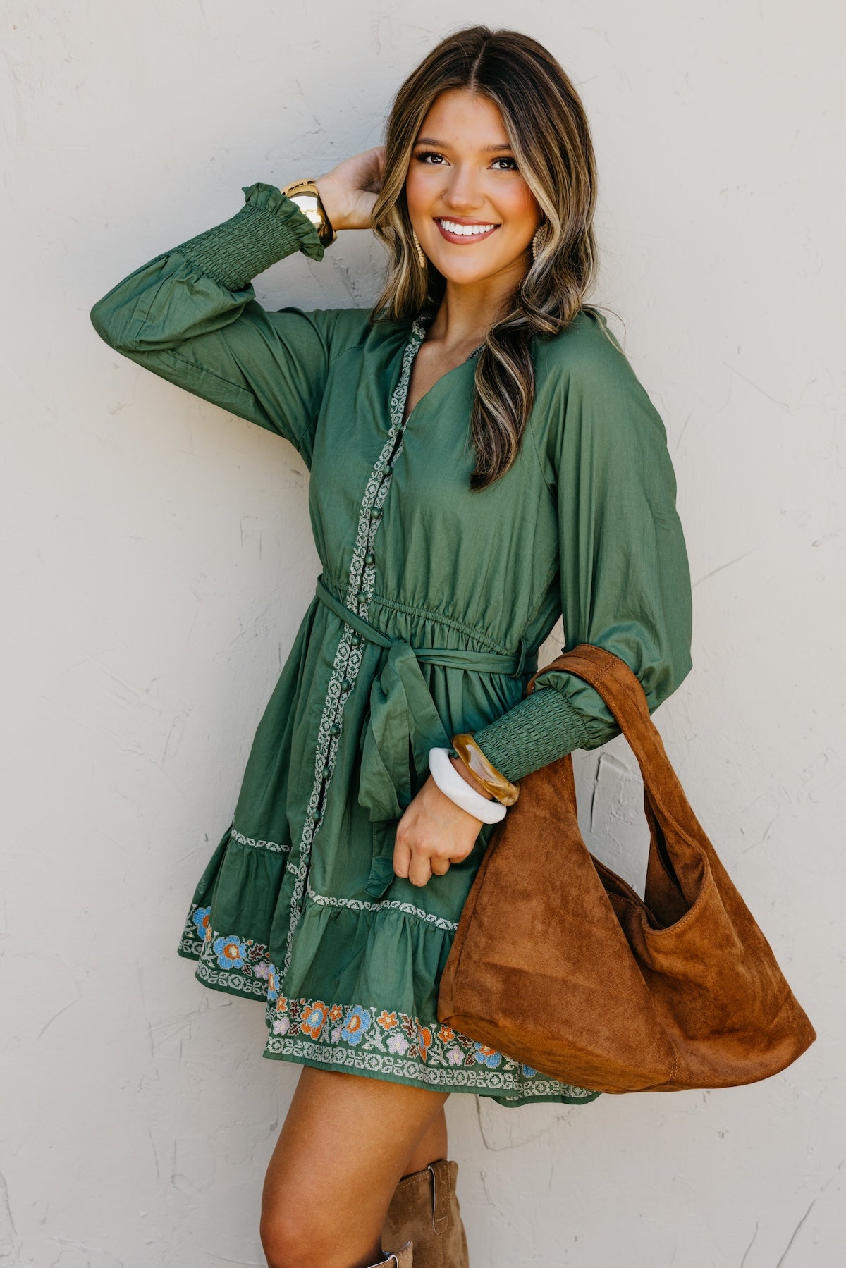 The Rema Embroidered Mini Dress
