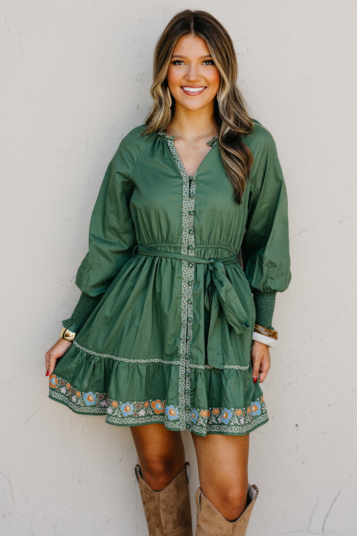 The Rema Embroidered Mini Dress
