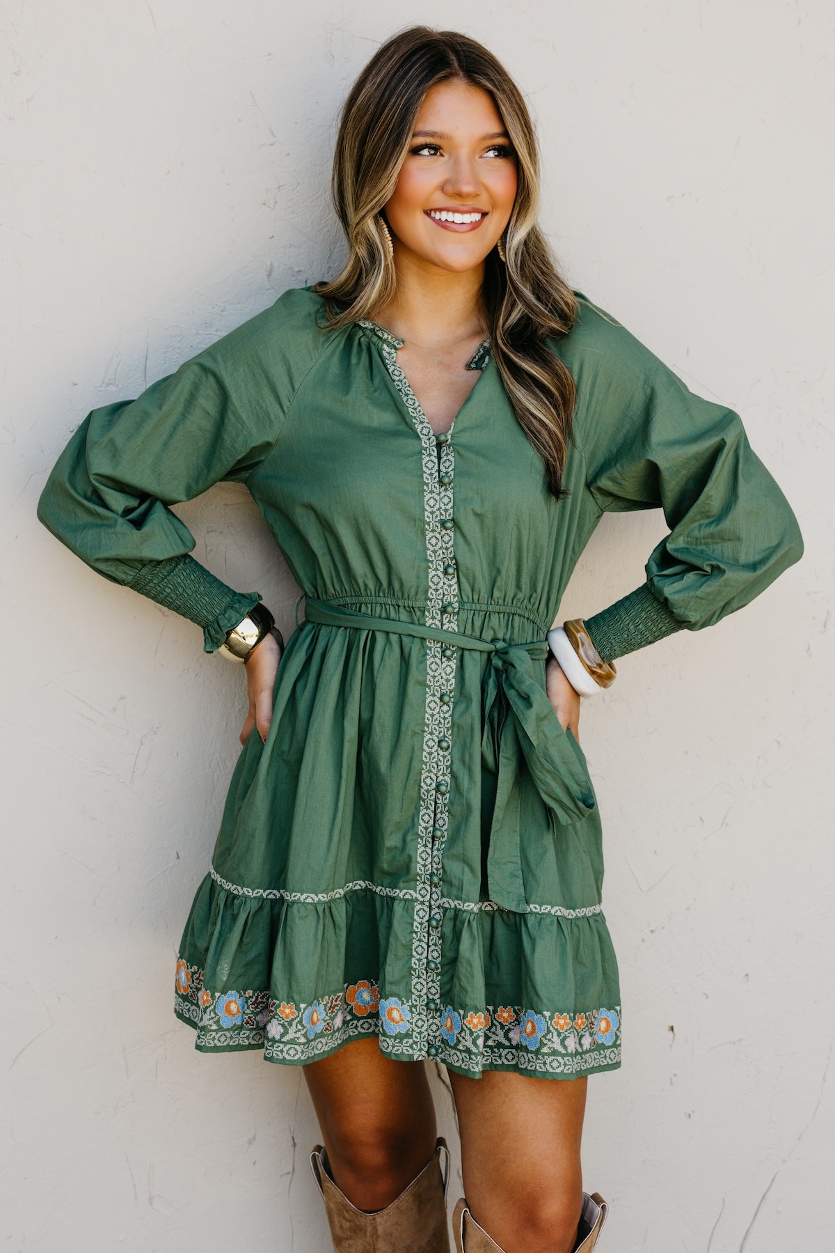 The Rema Embroidered Mini Dress
