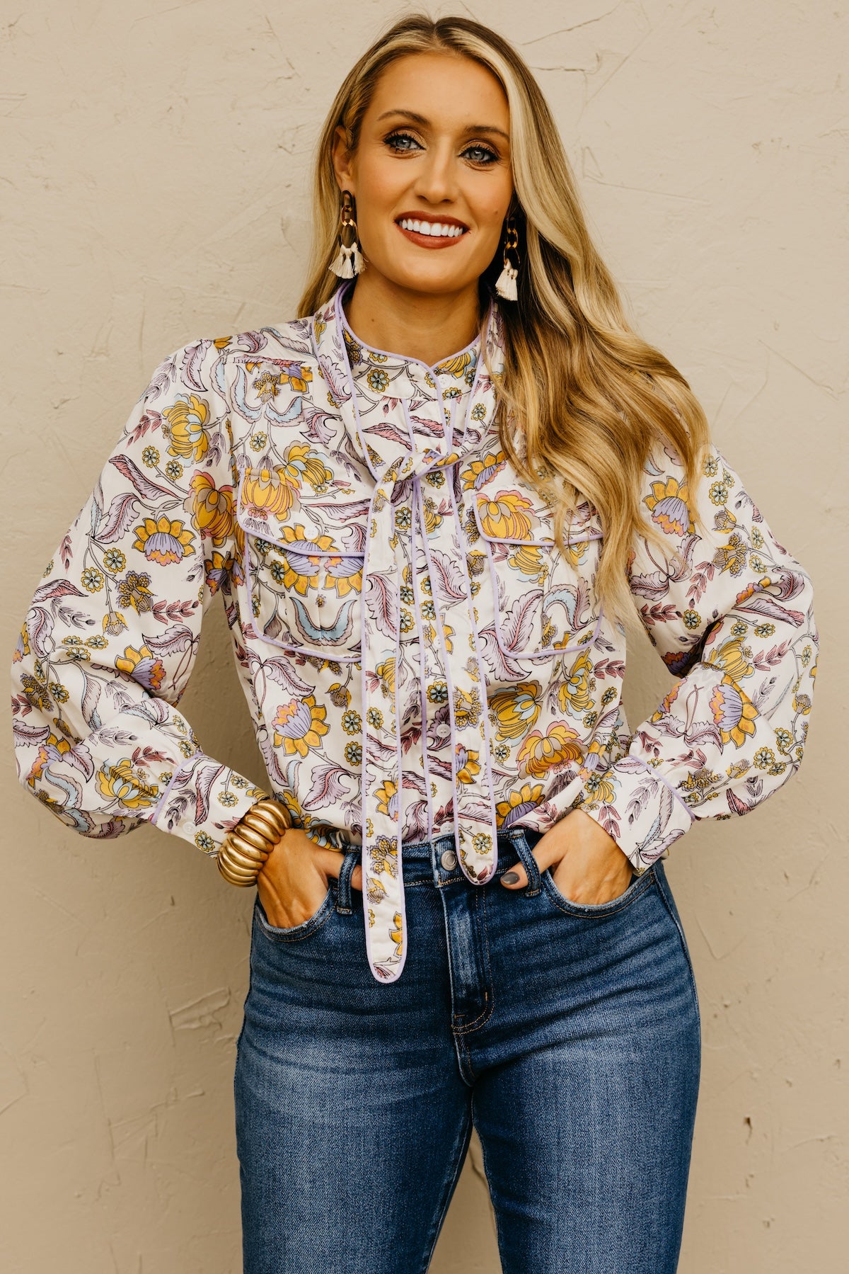 The Kiera Piping Trim Blouse