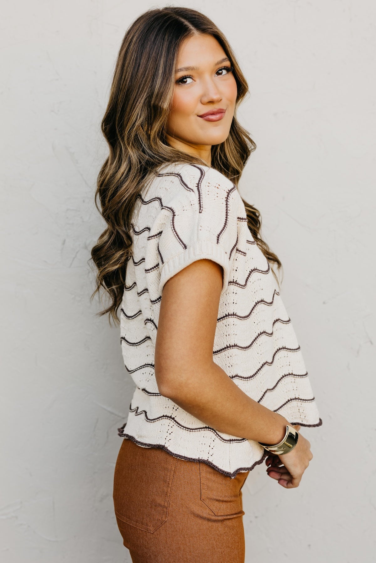 The Maddie Scalloped Sweater Top