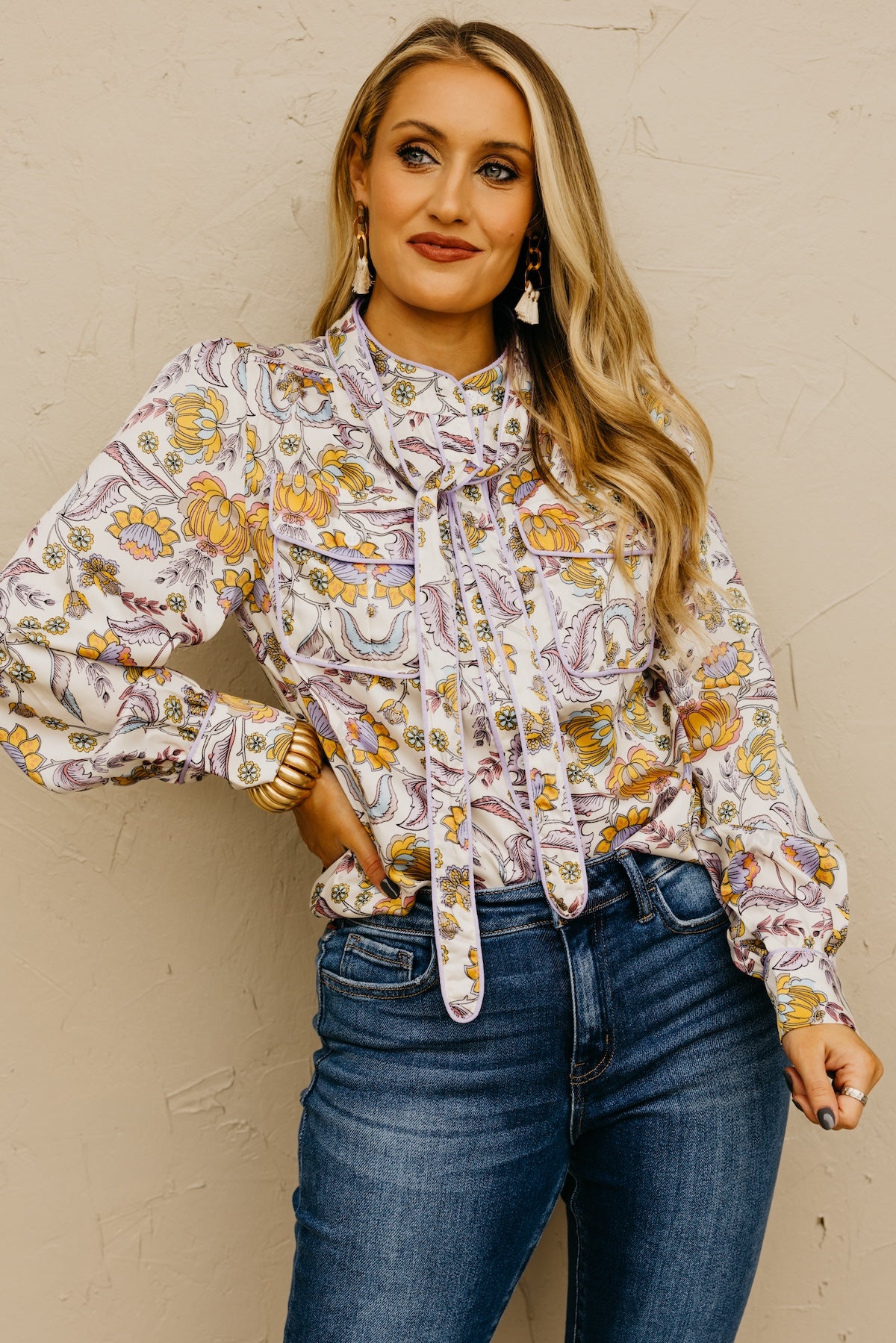 The Kiera Piping Trim Blouse