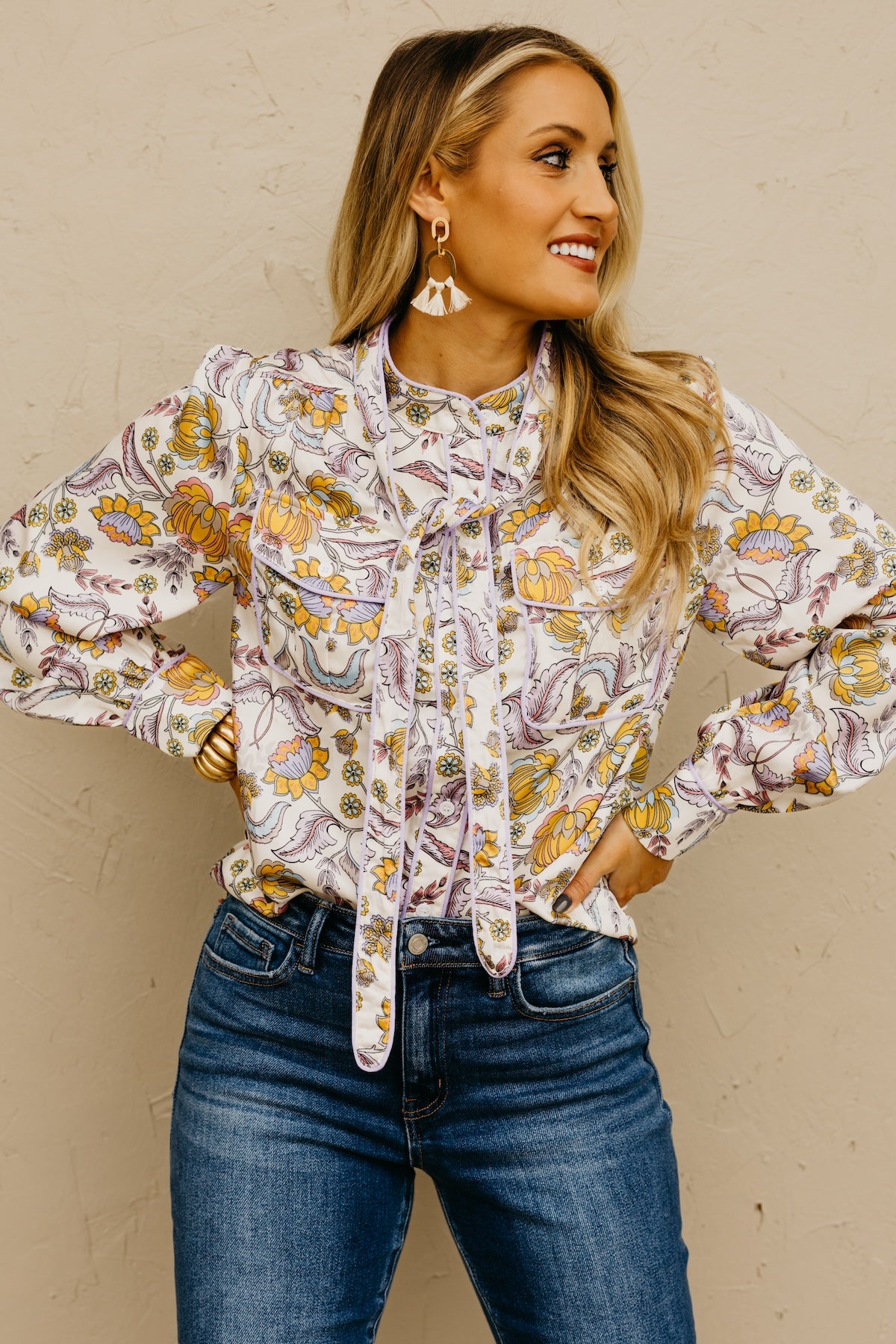 The Kiera Piping Trim Blouse