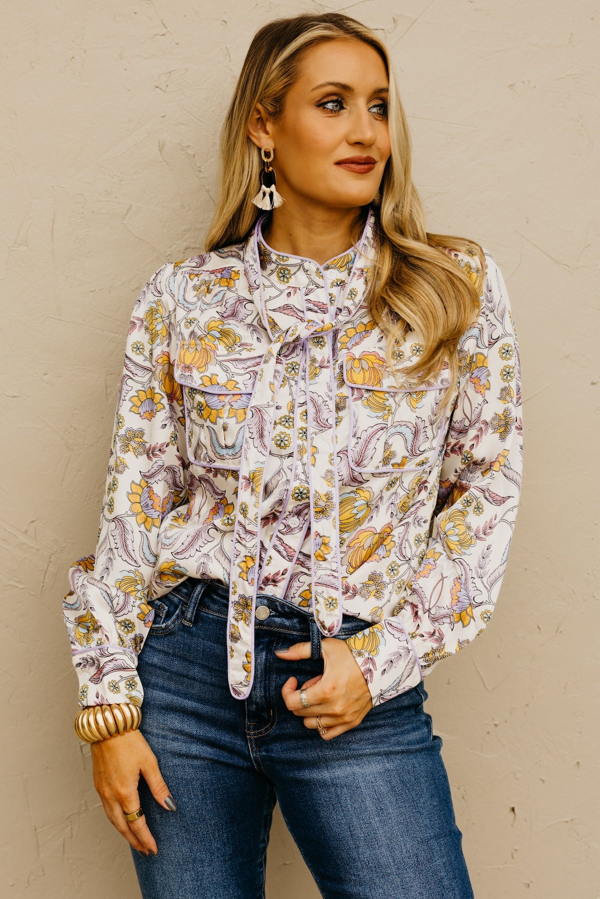 The Kiera Piping Trim Blouse