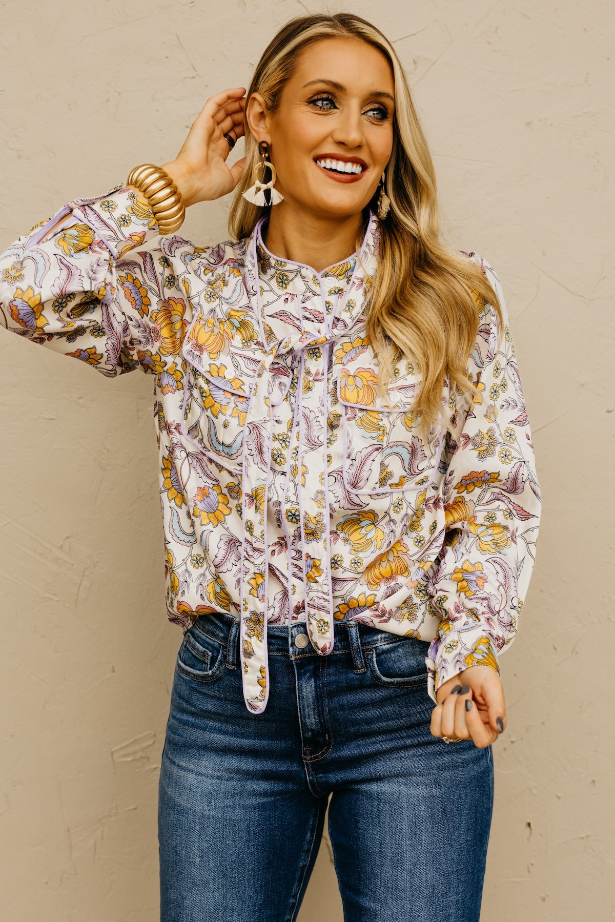 The Kiera Piping Trim Blouse