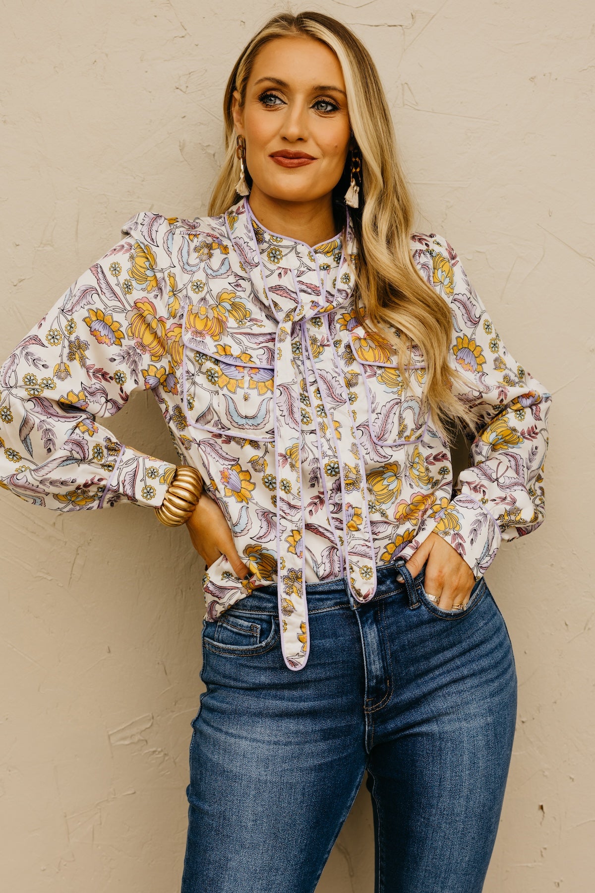 The Kiera Piping Trim Blouse