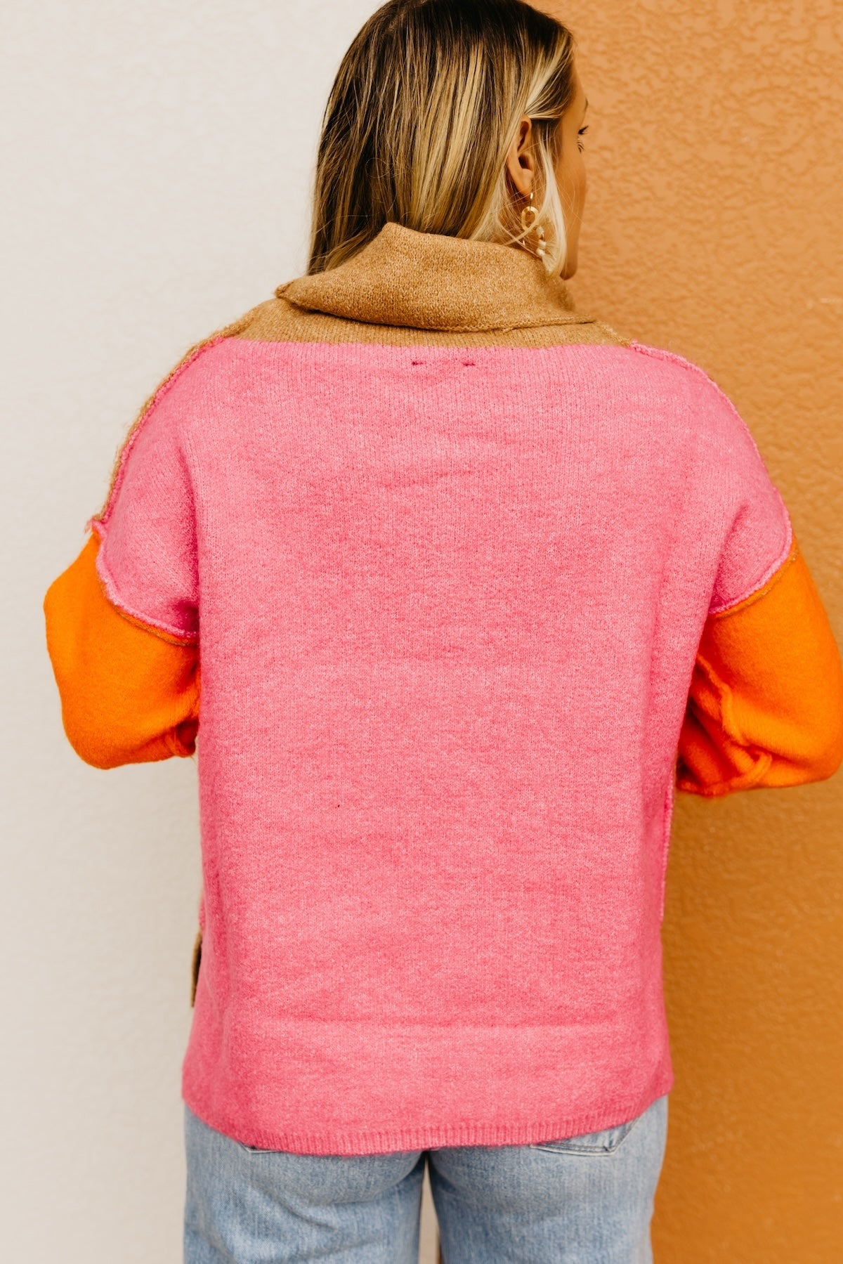 The Adilynn Color Block Cowlneck Sweater