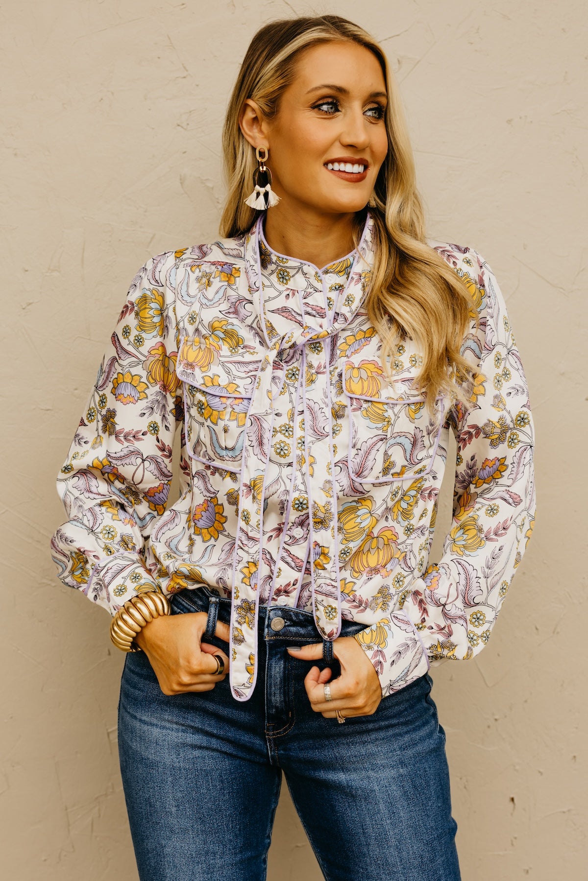The Kiera Piping Trim Blouse