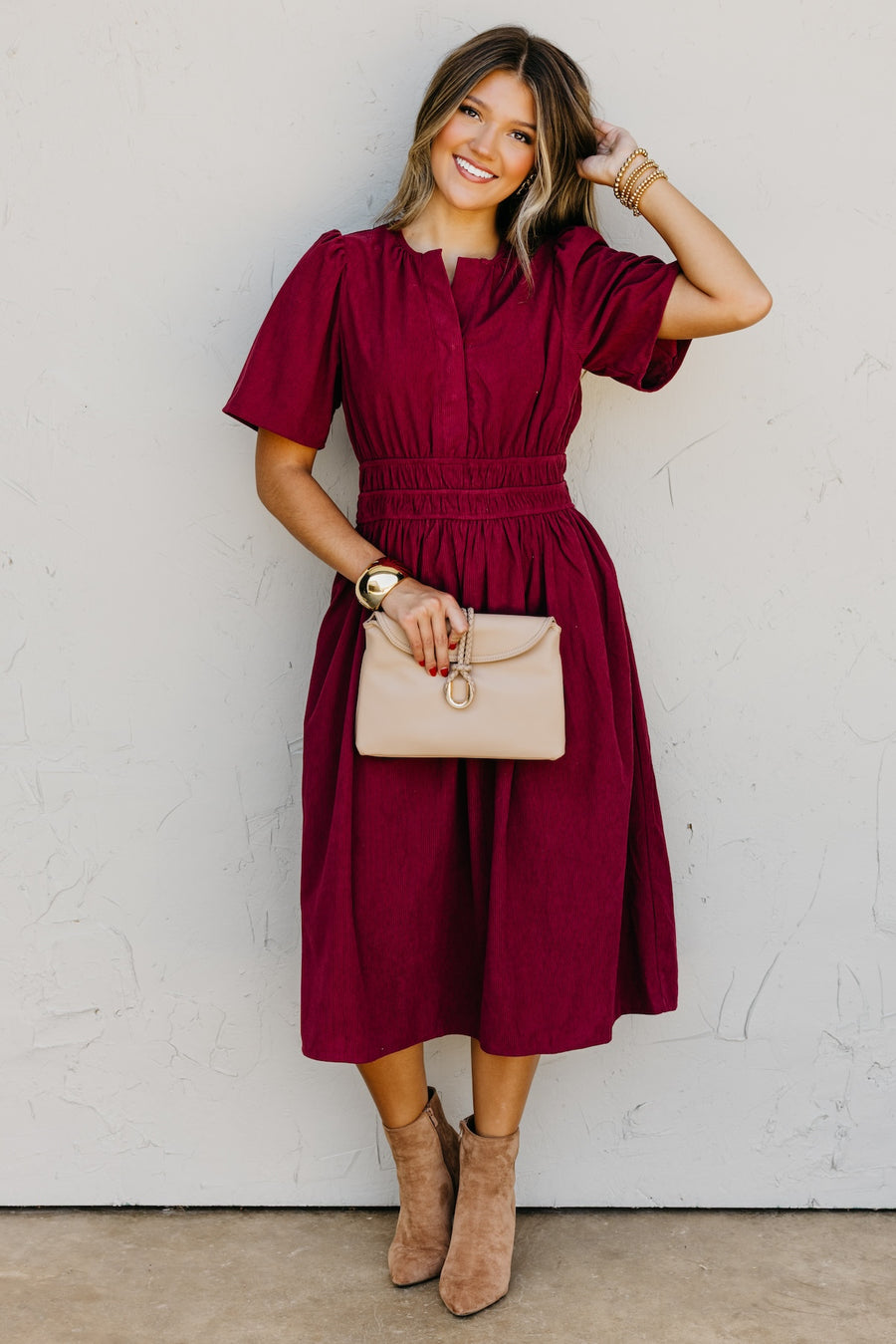 The Marcella Corduroy Midi Dress