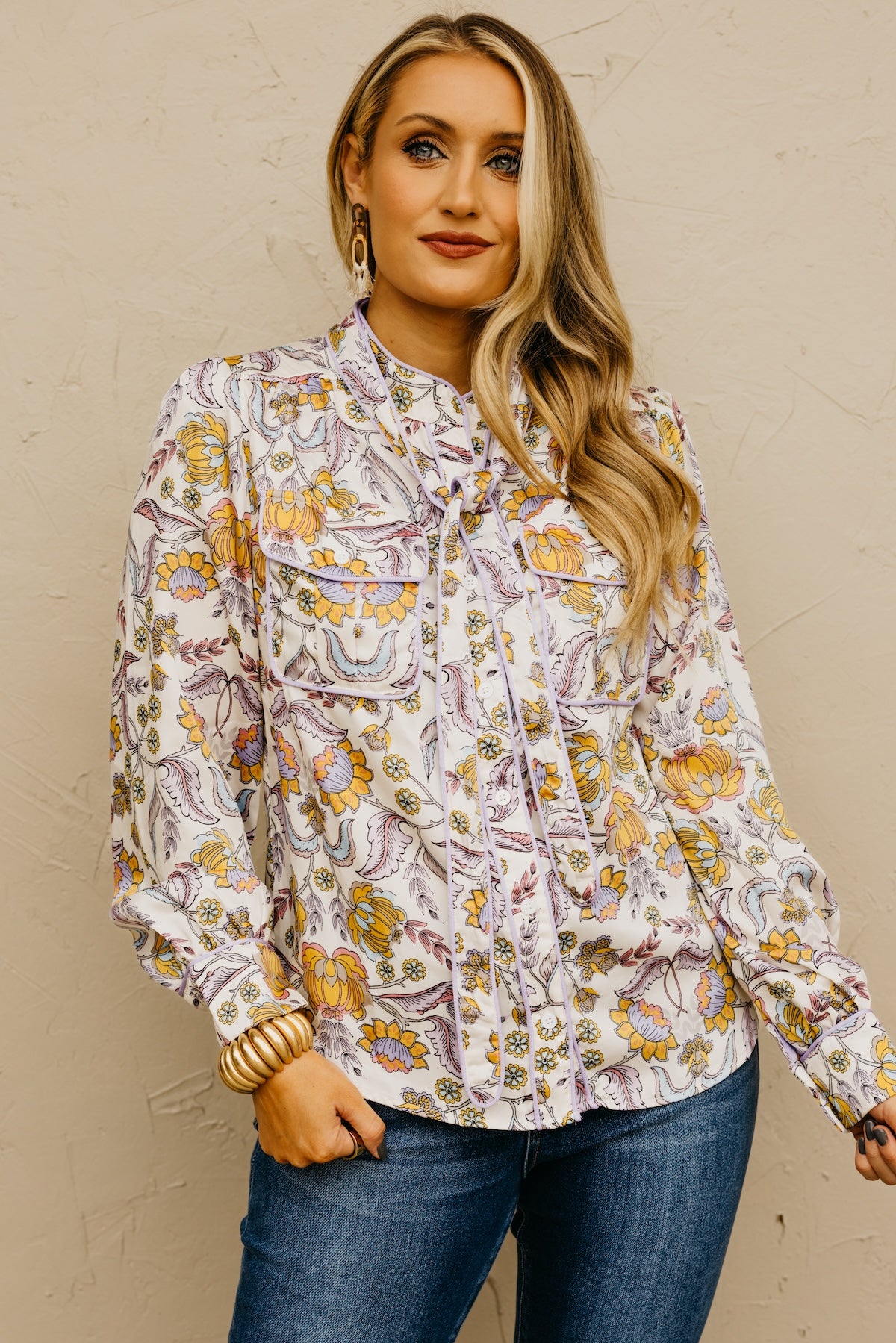 The Kiera Piping Trim Blouse