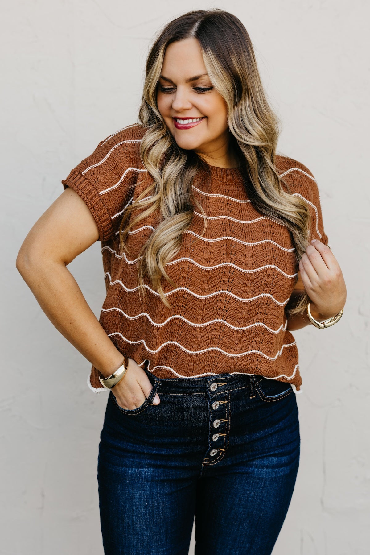 The Maddie Scalloped Sweater Top
