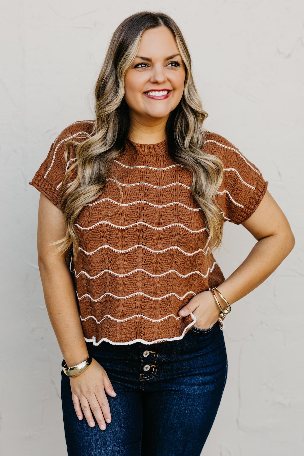 The Maddie Scalloped Sweater Top