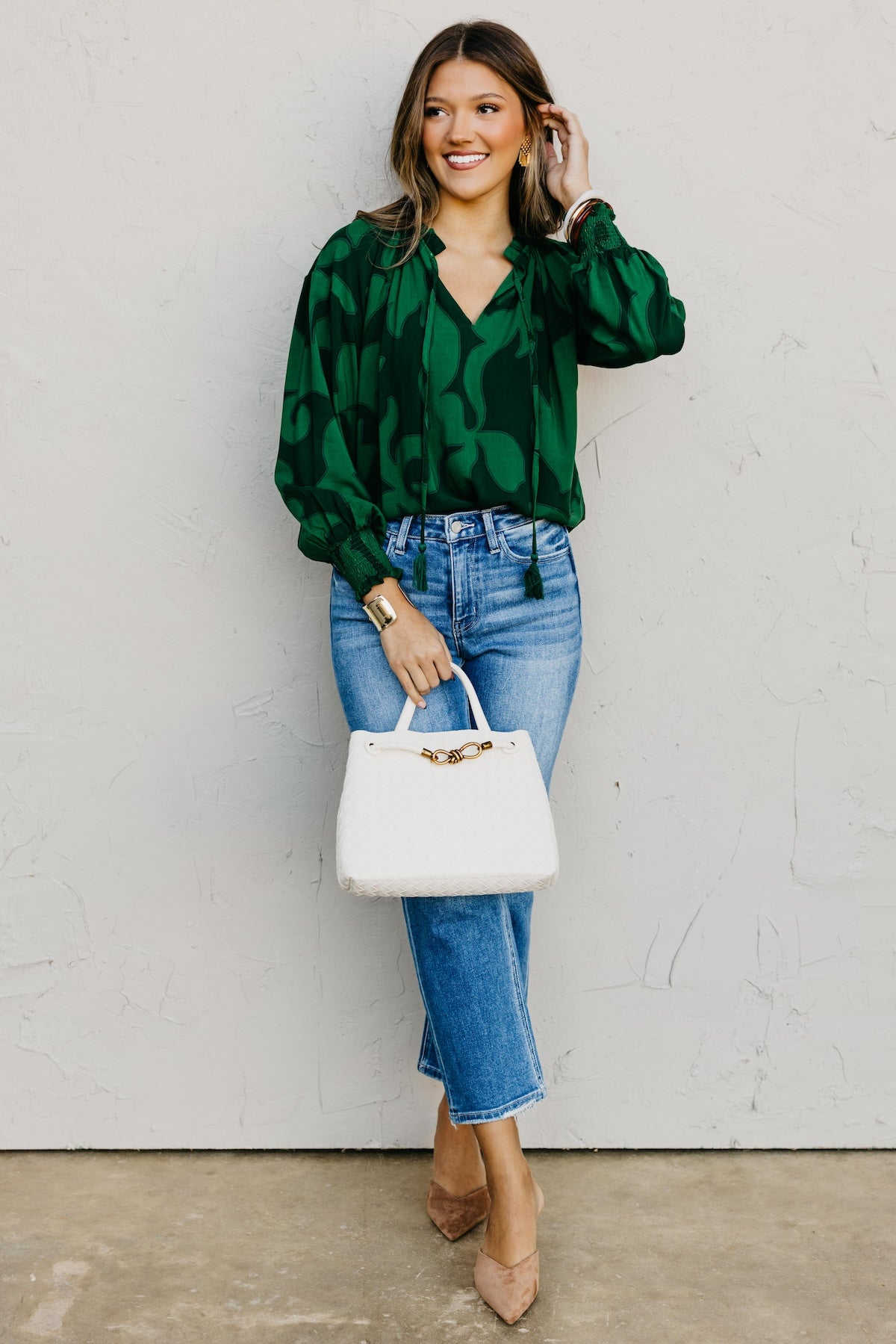The Weylin Abstract Tassel Blouse