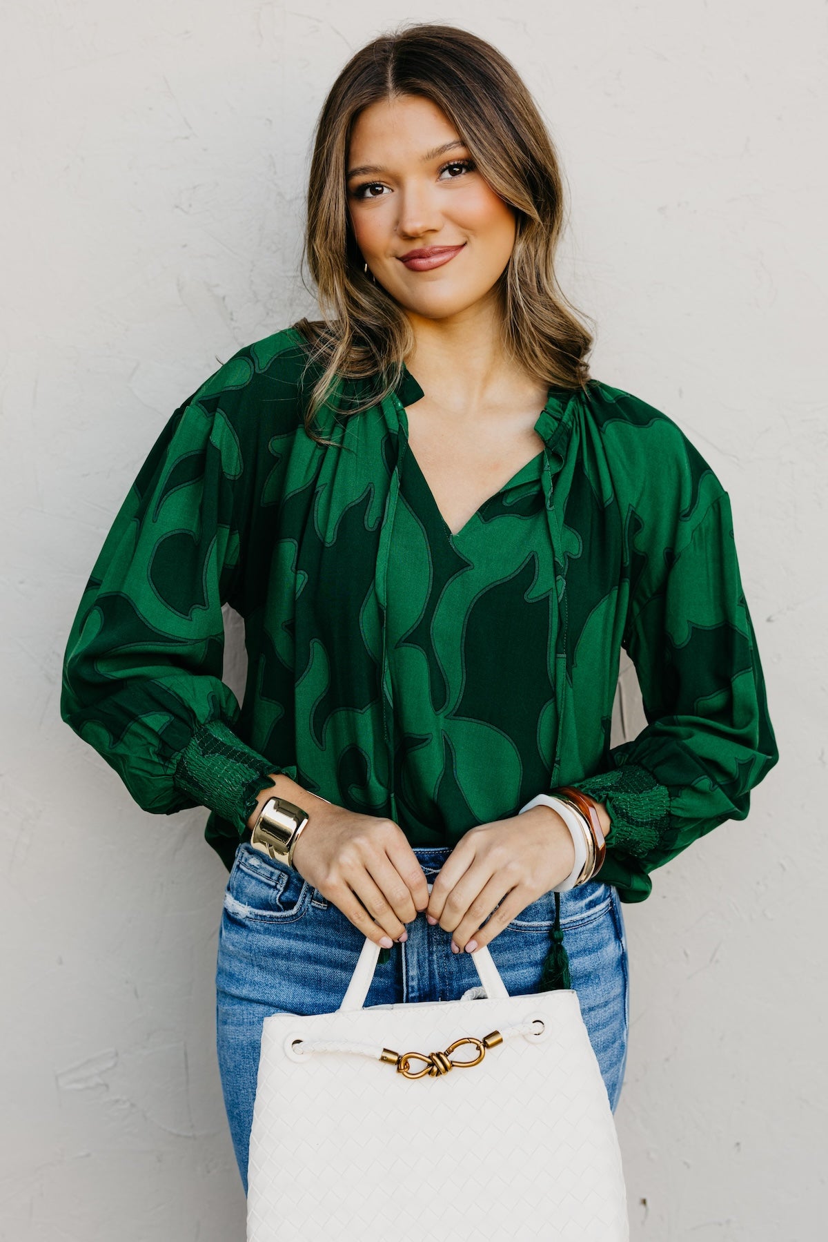 The Weylin Abstract Tassel Blouse