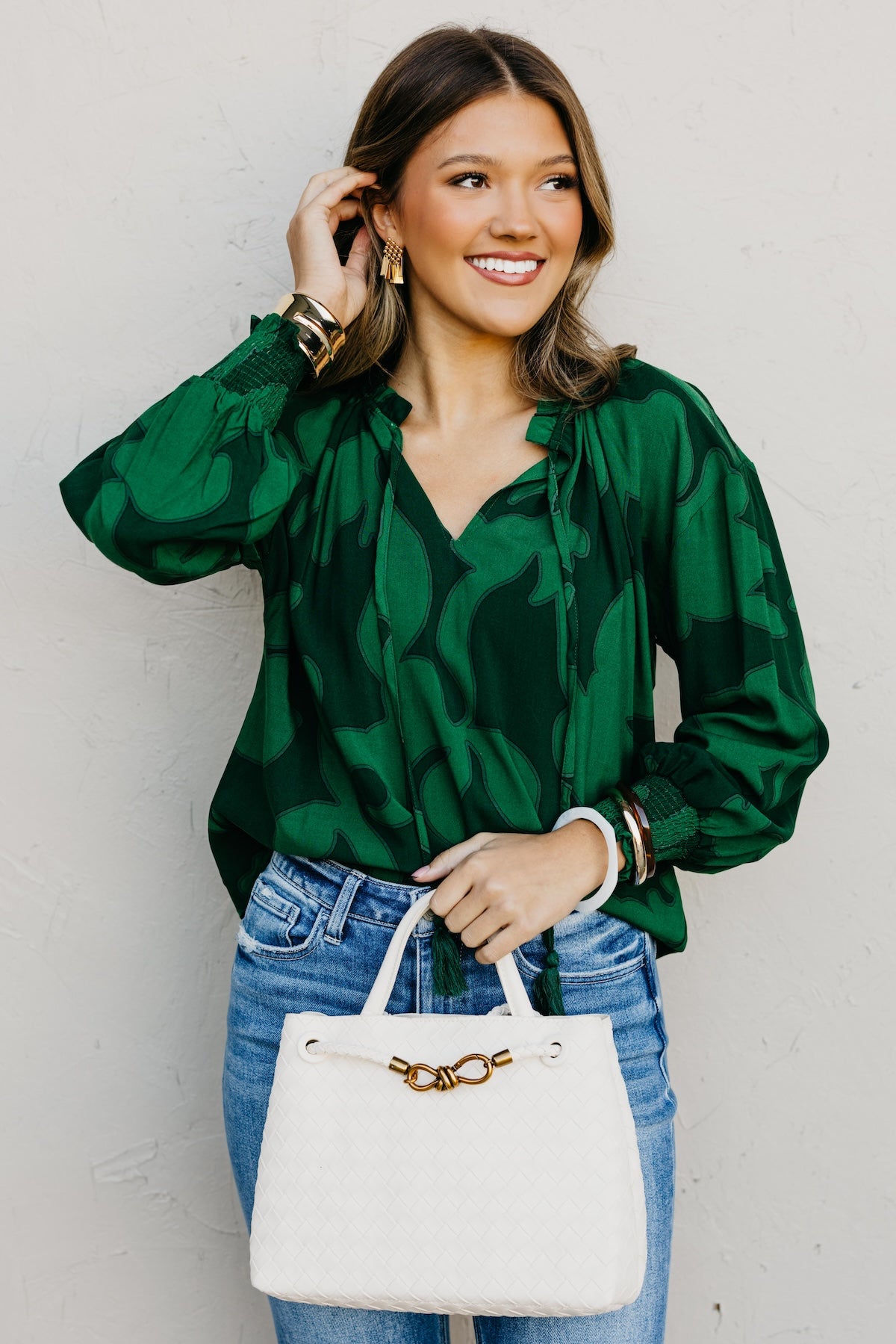 The Weylin Abstract Tassel Blouse