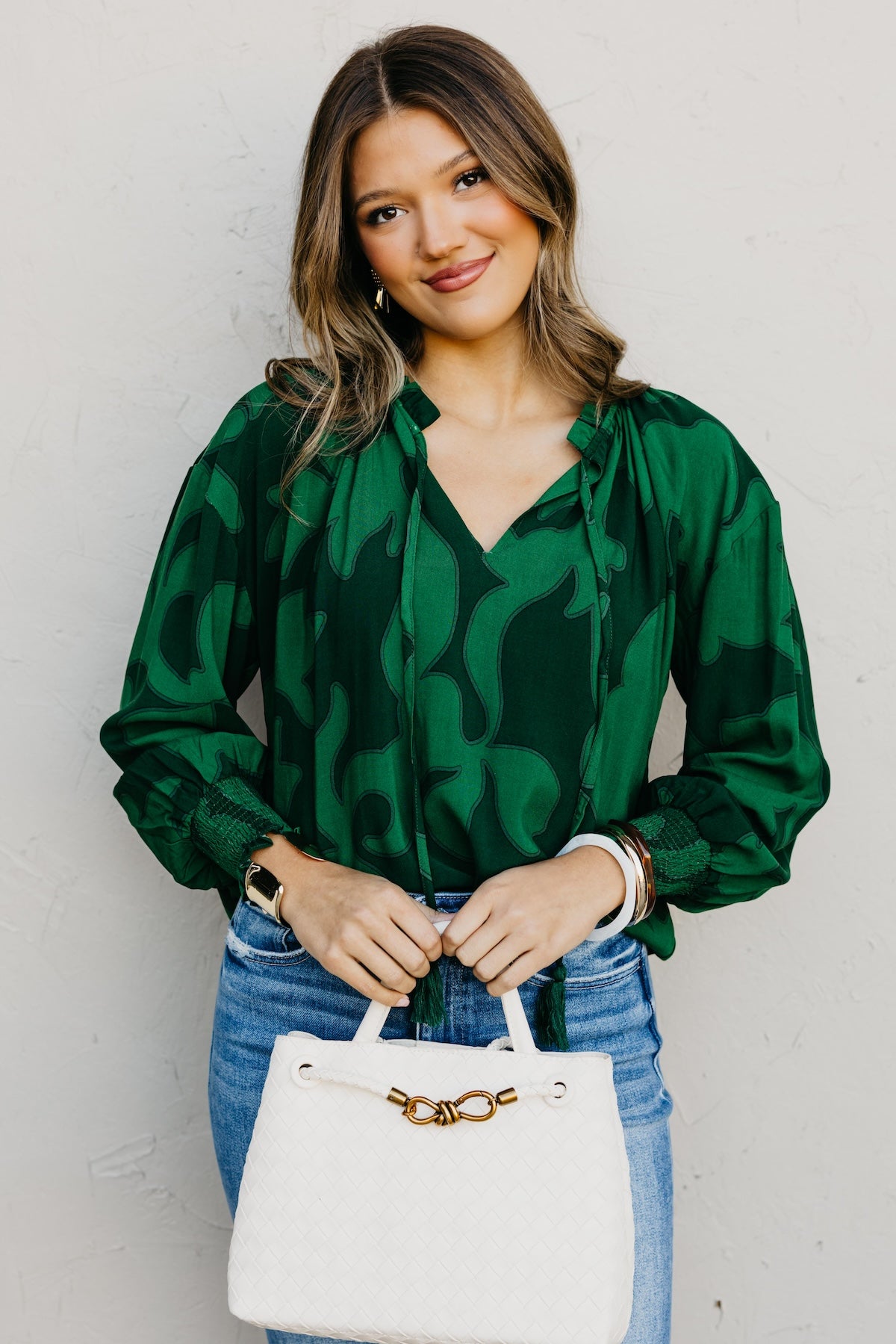 The Weylin Abstract Tassel Blouse
