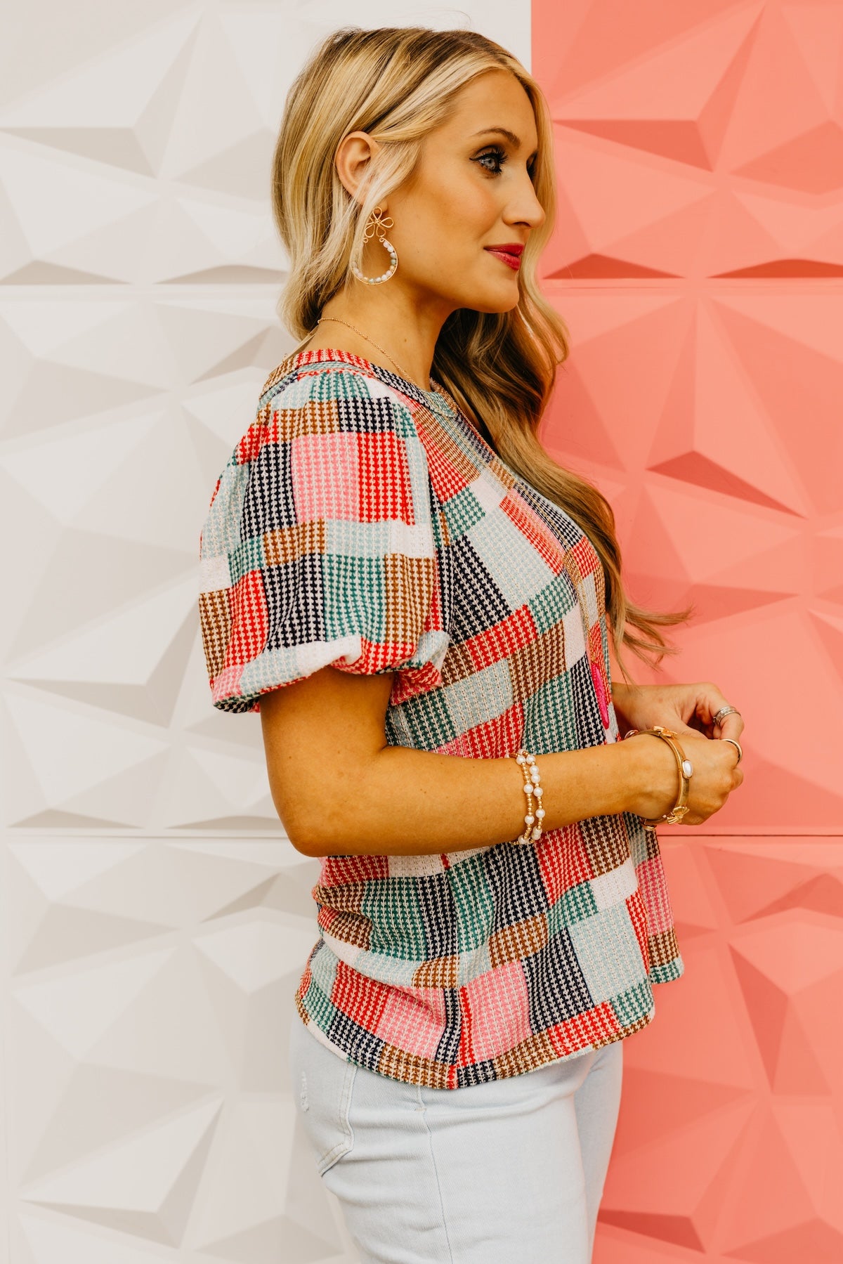 The Crosby Patch Balloon Sleeve Top