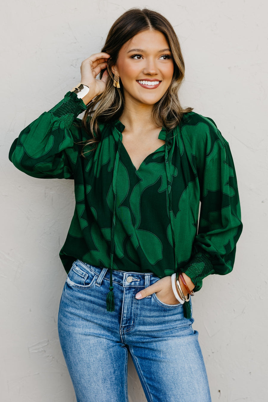 The Weylin Abstract Tassel Blouse