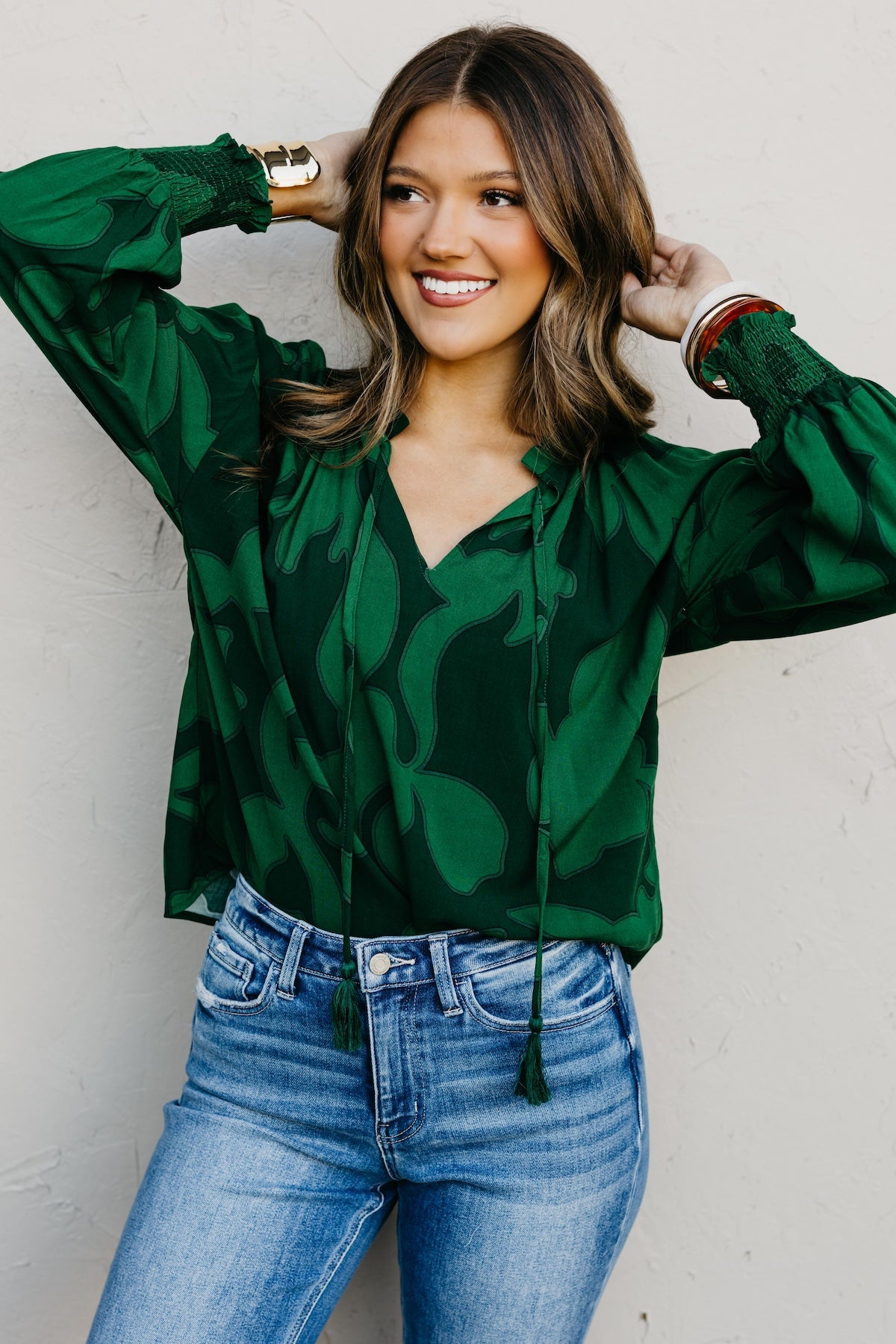 The Weylin Abstract Tassel Blouse