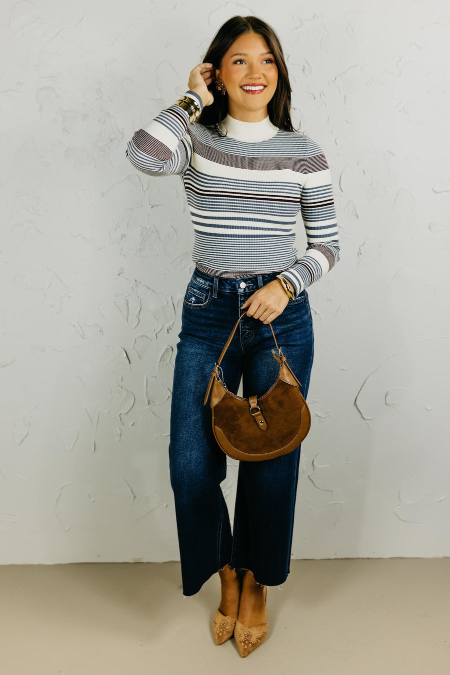 The Marleigh Striped Ribbed Sweater
